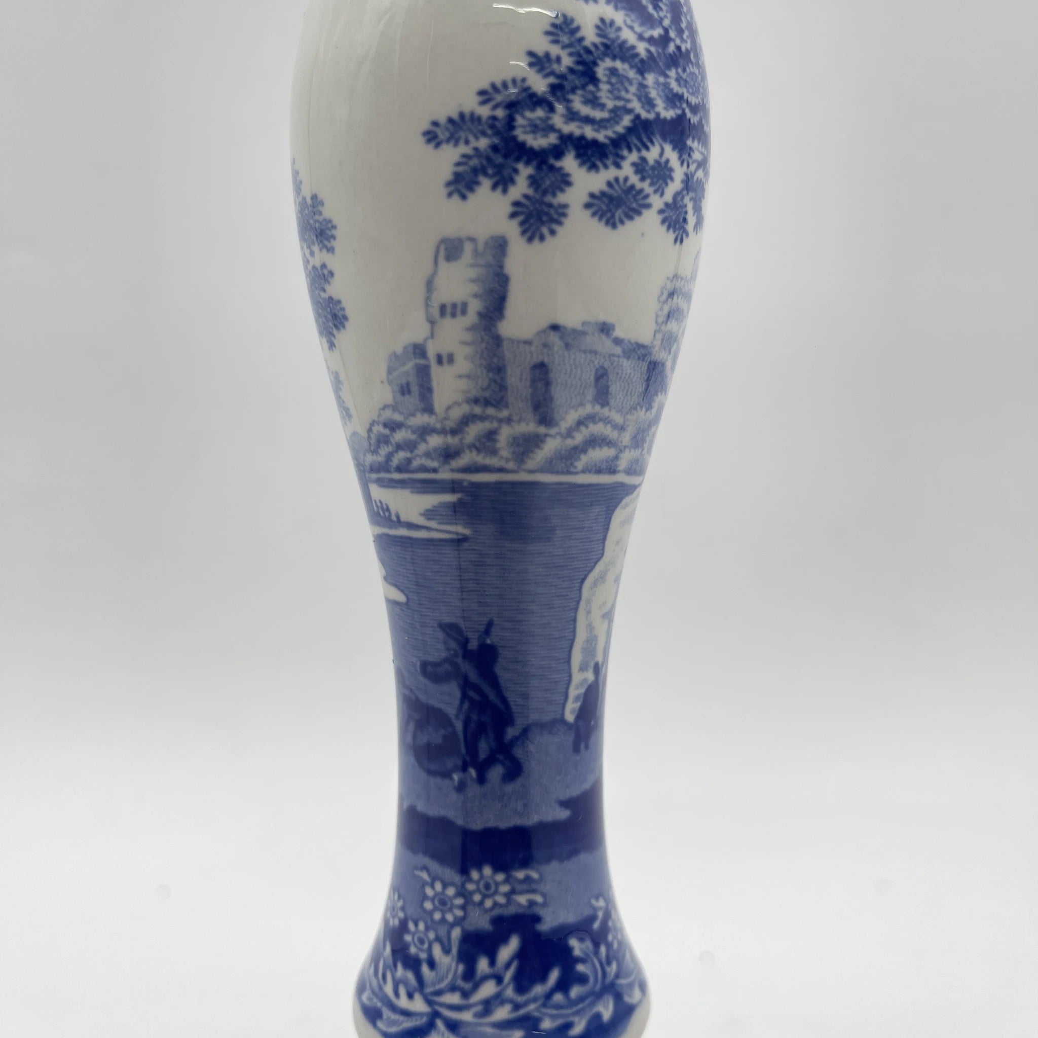 [Vintage] Candle stand / Spode / Blue Italian / 1990-2000s / Pottery / England / Blue & White, Copperplate transfer, Ancient Roman ruins
