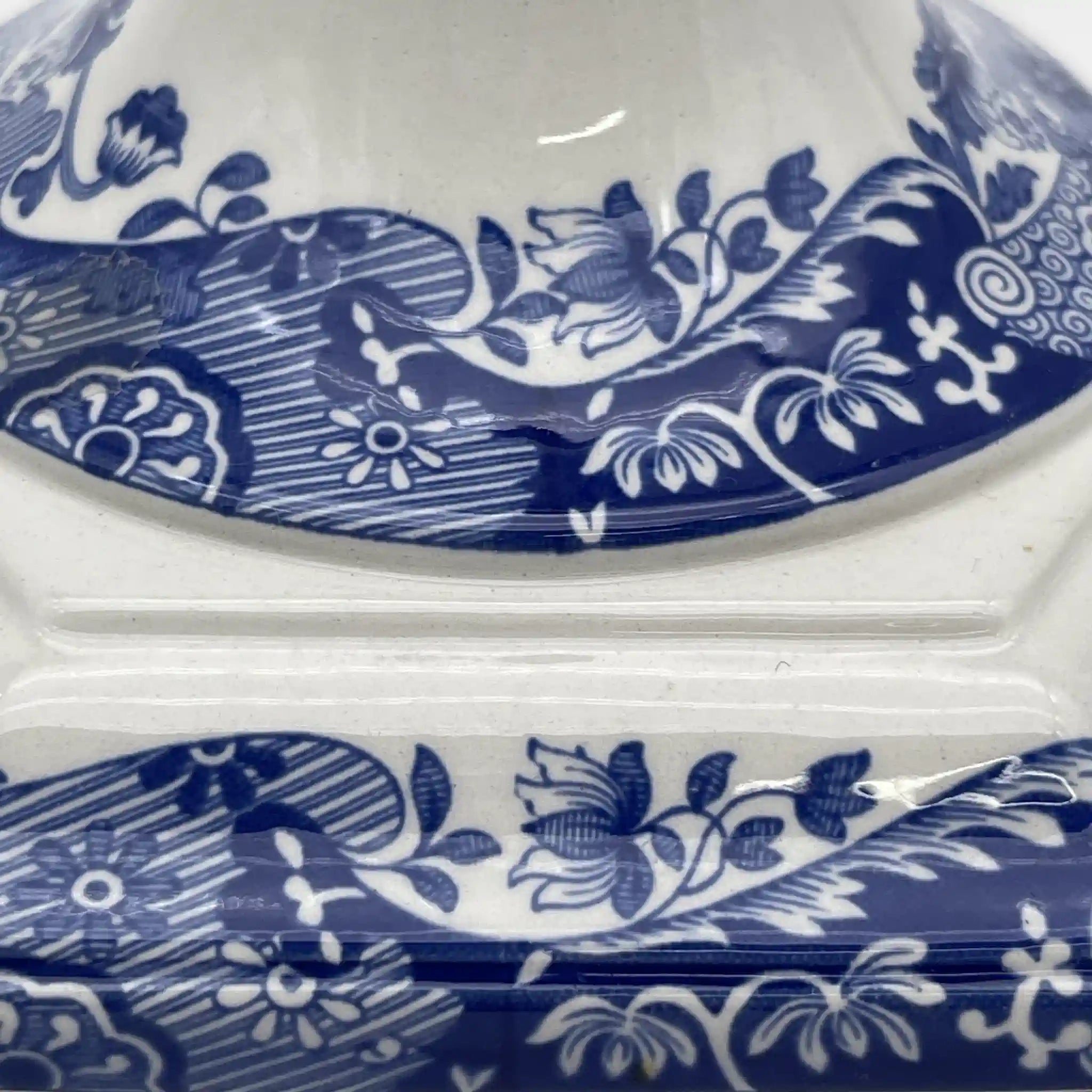 [Vintage] Candle stand / Spode / Blue Italian / 1990-2000s / Pottery / England / Blue & White, Copperplate transfer, Ancient Roman ruins