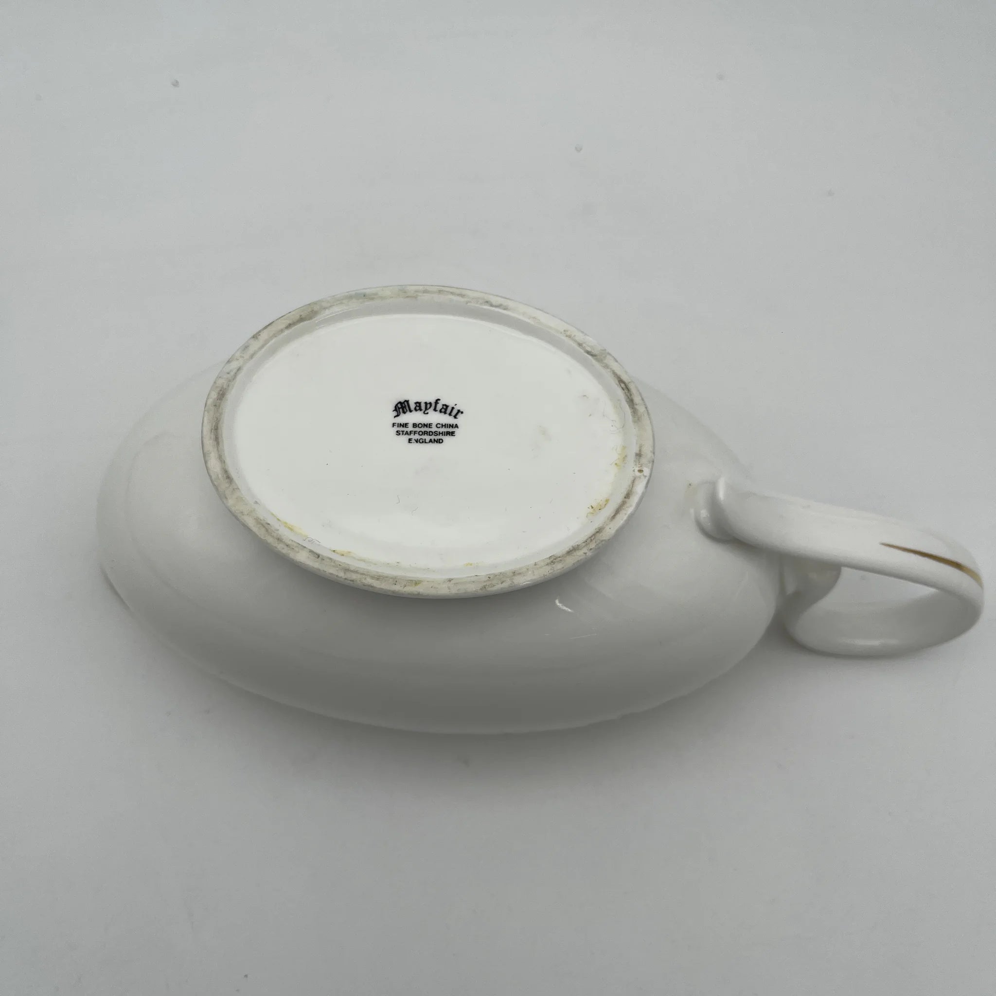 【复古】灰船(socier / source boat) / Mayfair / 1950-1980年代（推测）/ Fine Bone China /英国/ 小花图案，柔和色调，金彩