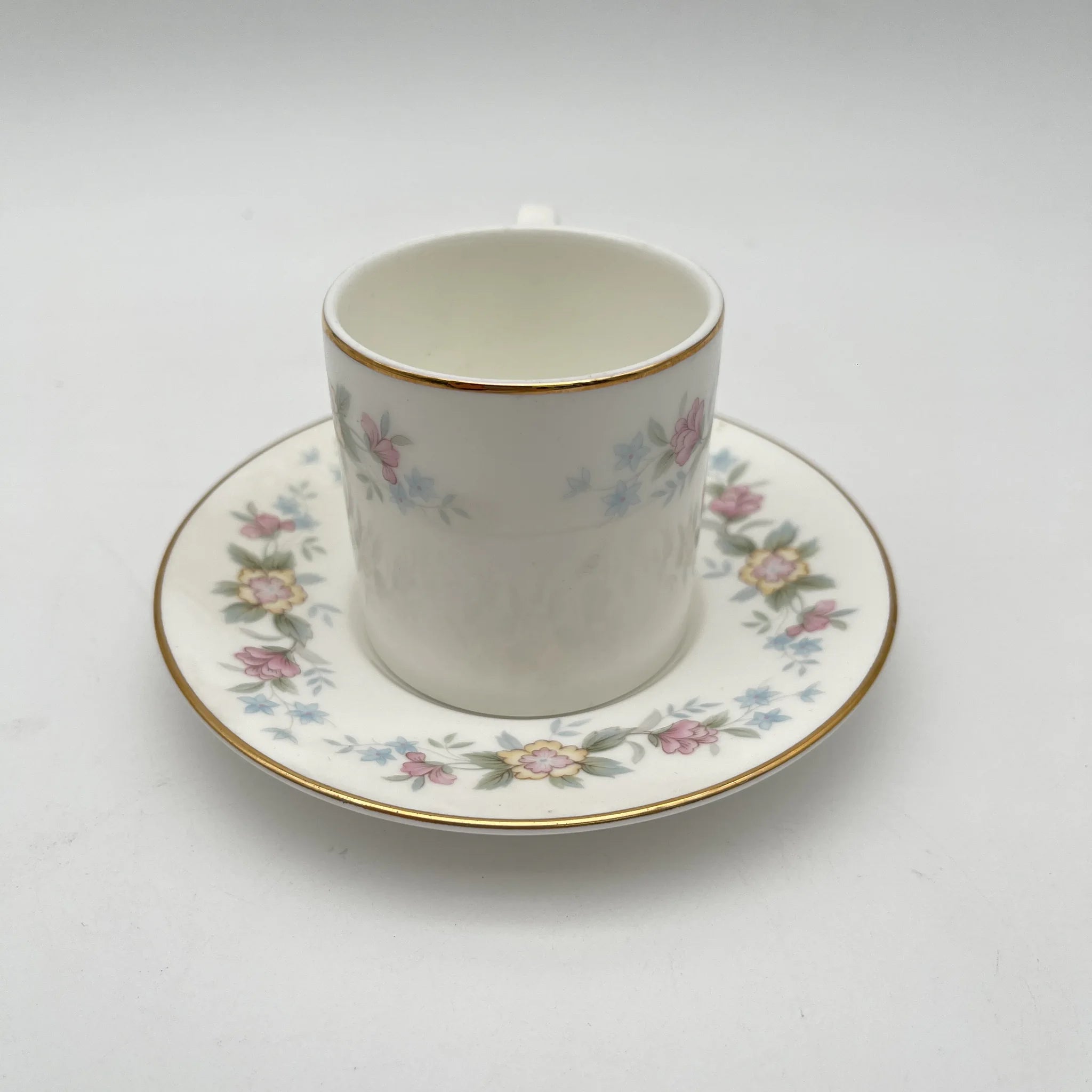 【复古】咖啡杯&茶托2p / Mayfair (Mayfair) / 1950-1980年代（推测）/ Fine Bone China /英国/小花花样， 柔和色调，金彩