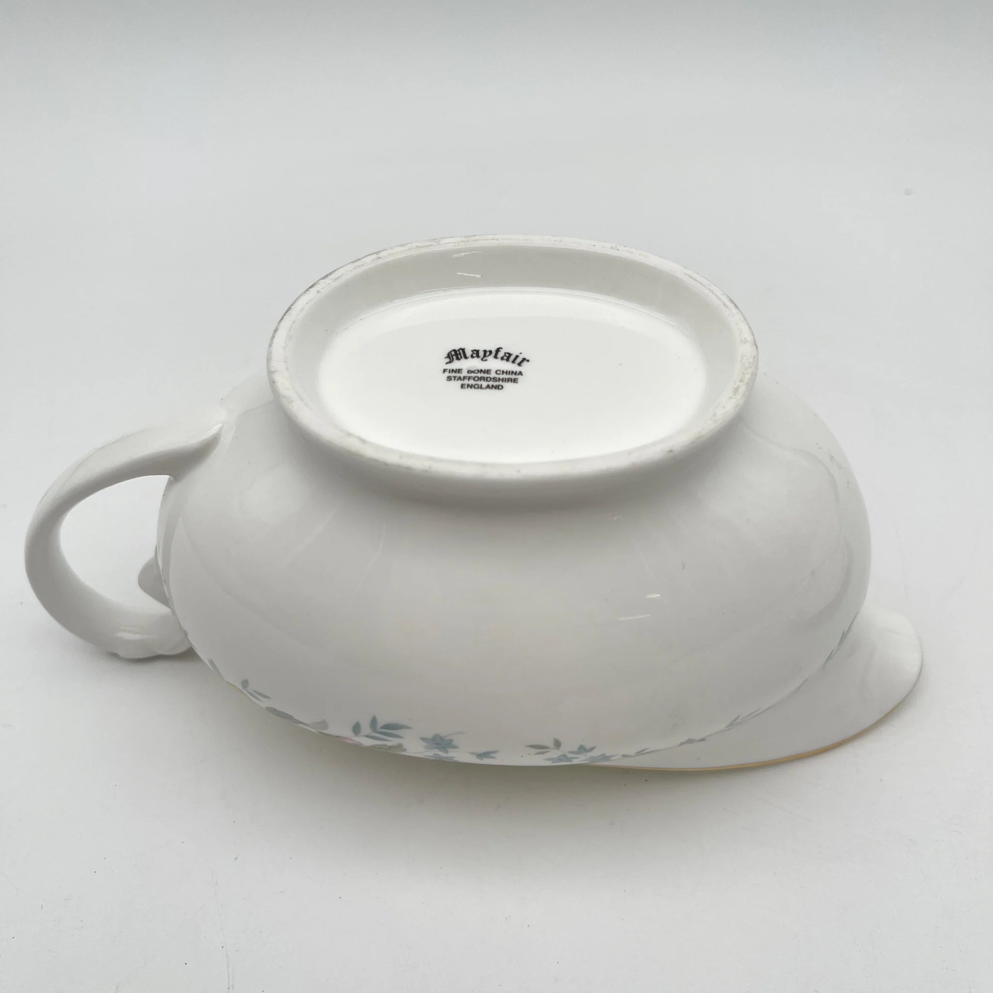 【复古】灰船（索西耶/索西耶船）&索西耶/ Mayfair / 1950-1980年代（推测）/ Fine Bone China /英国 /小花图案，柔和色调，金彩