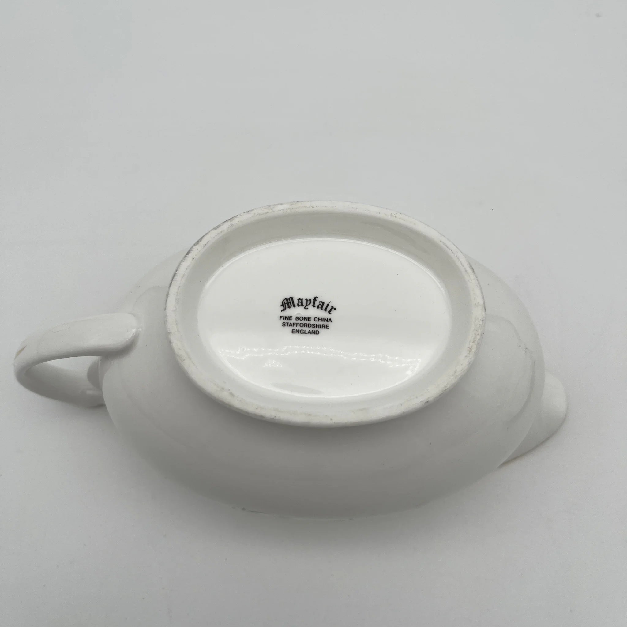 【复古】灰船（索西耶/索西耶船）&索西耶/ Mayfair / 1950-1980年代（推测）/ Fine Bone China /英国 /小花图案，柔和色调，金彩