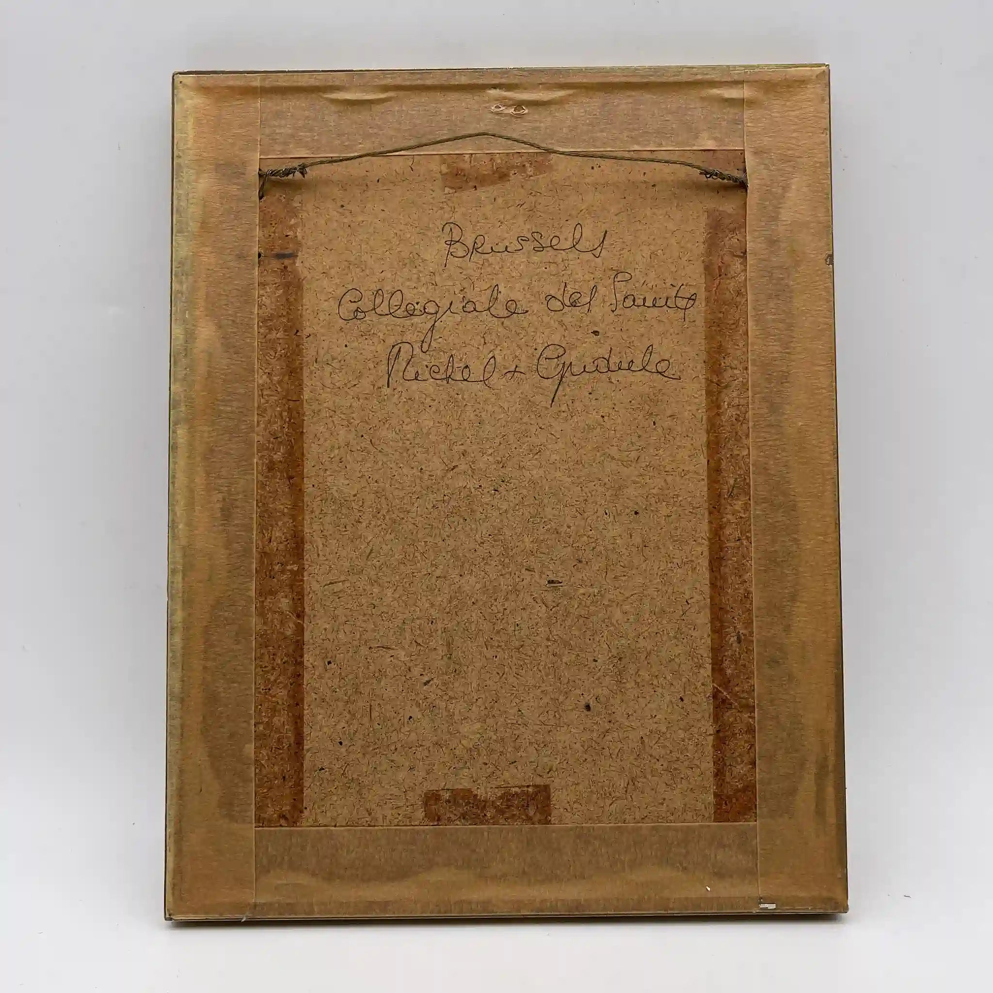 【复古】复制品/ w.l. BRUCKMAN /“Brussels Collegiate del Saints Michel + Gudule”/估计20c初/纸/英国 /胶印印刷，爱德华相框