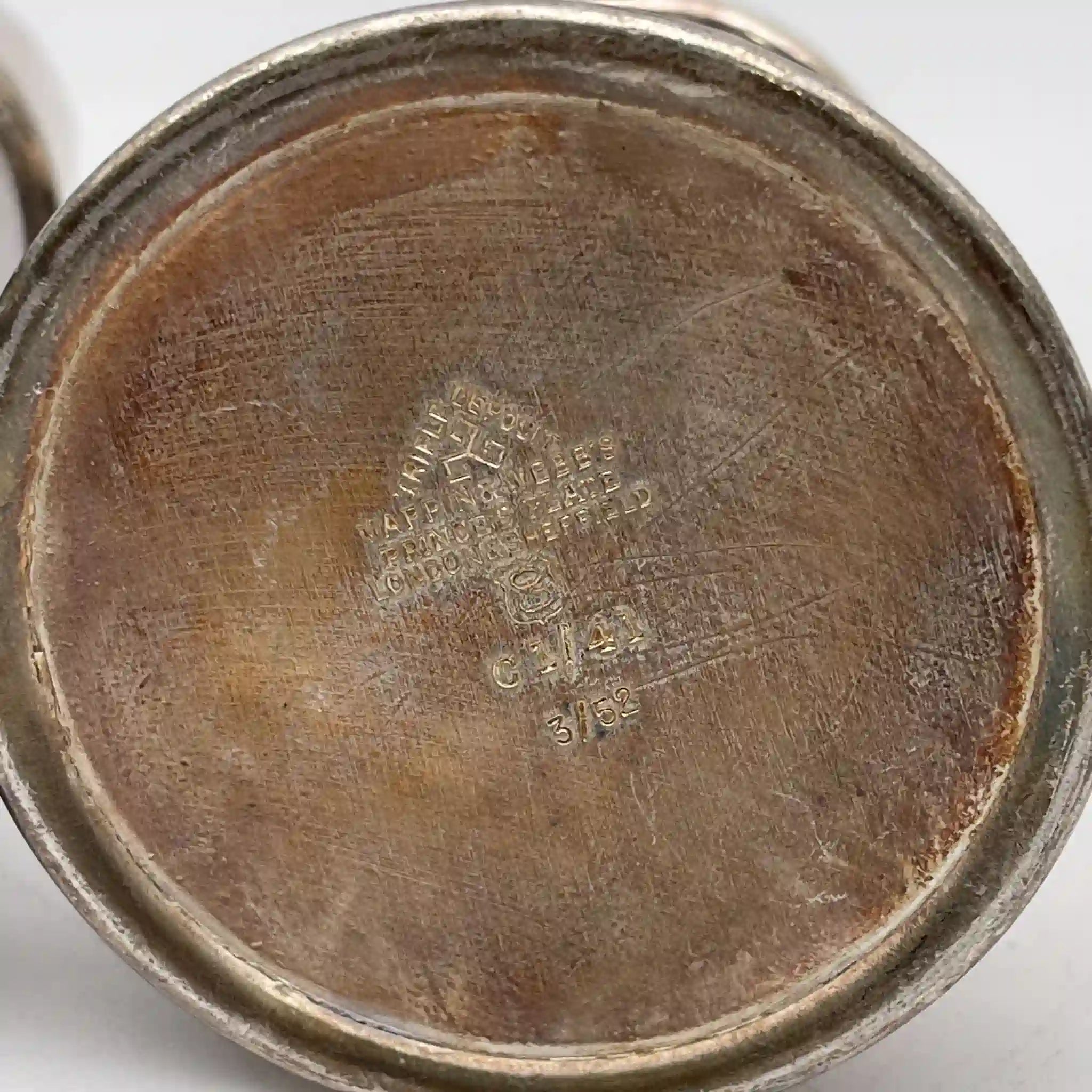 【アンティーク】 ソルト＆ペッパーシェイカー / Mappin＆Webb (マッピン＆ウェッブ) / Prince’s Plate / 20世紀前半 / シルバープレート / イギリス / トリプルデポジット, エングレービング