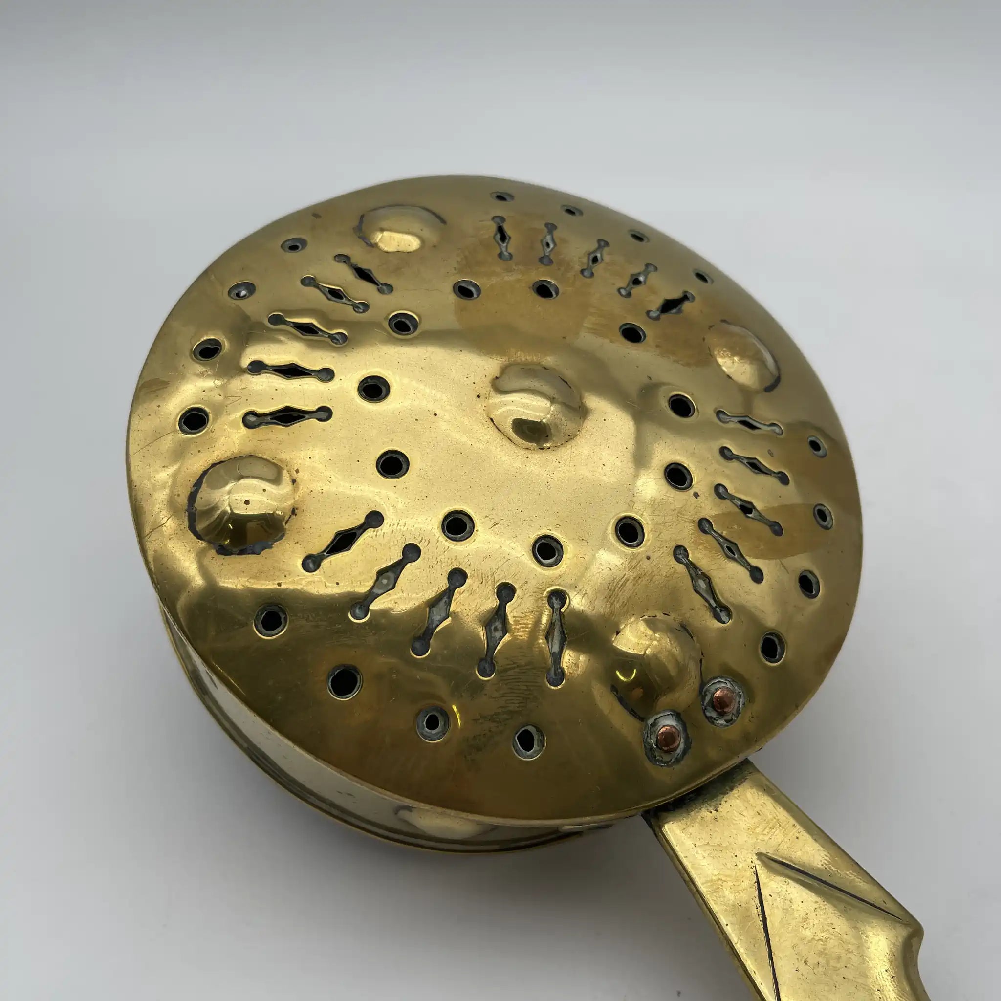 [Antique] Chestnut roaster / Estimated early 20C / Brass / England / Fire tool
