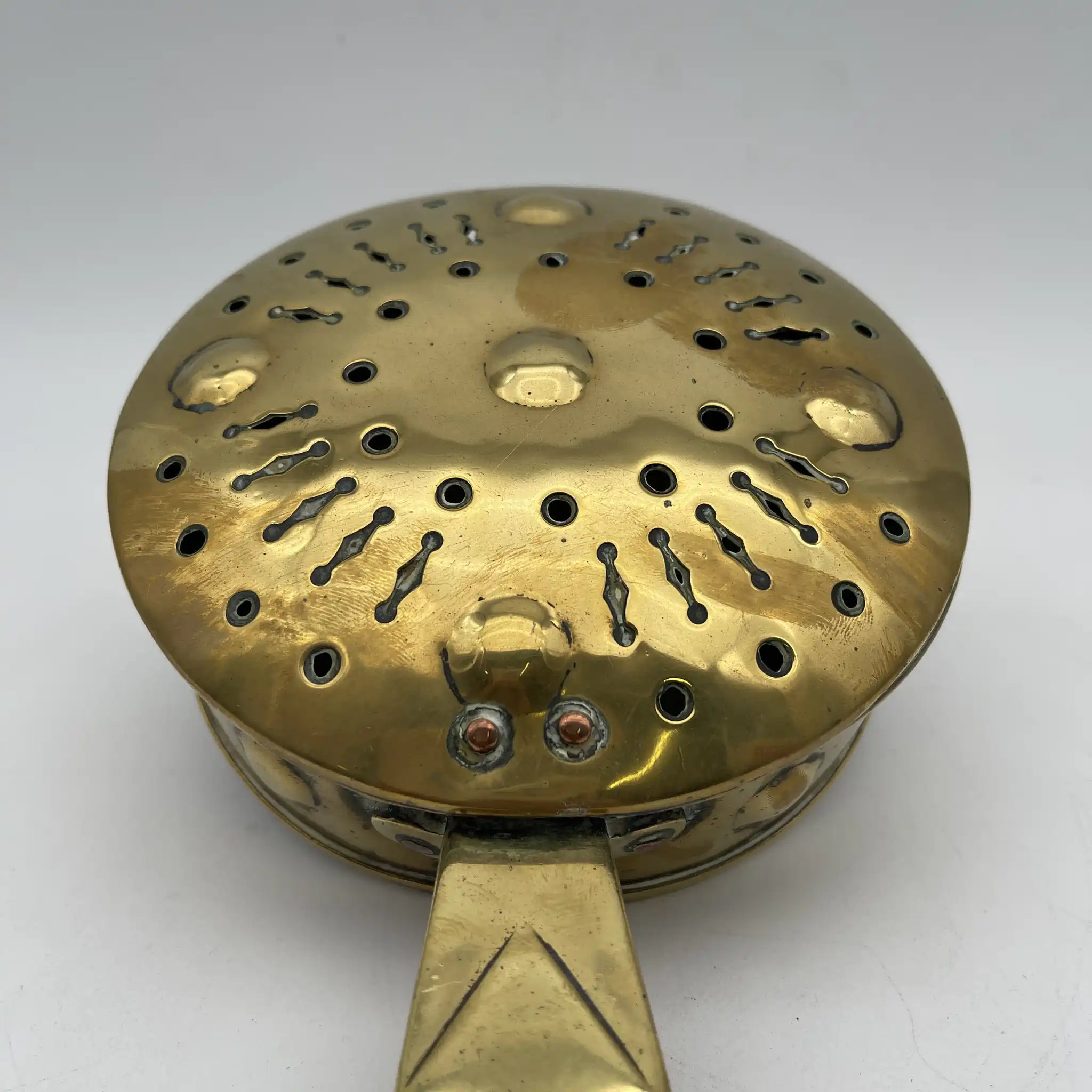 [Antique] Chestnut roaster / Estimated early 20C / Brass / England / Fire tool