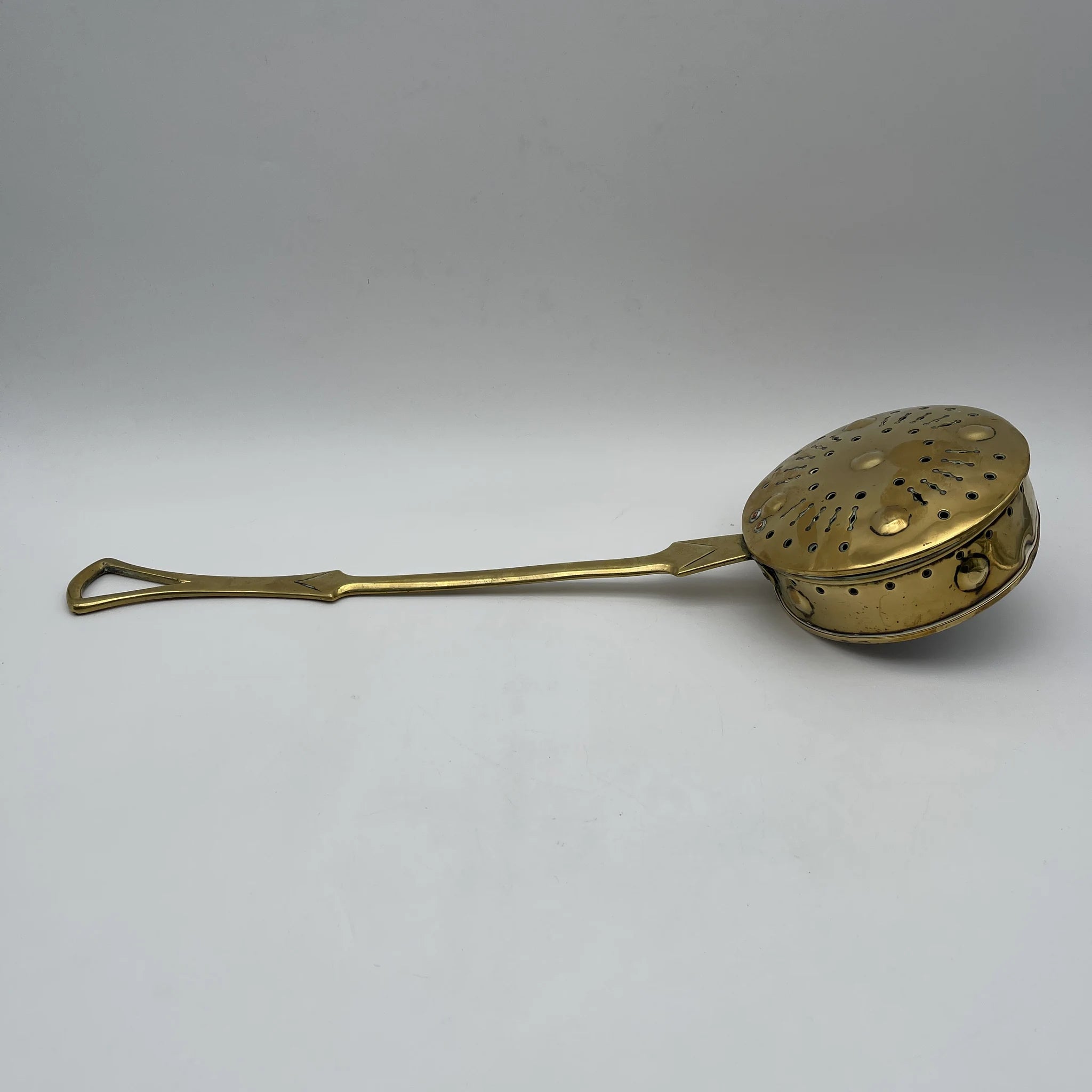 [Antique] Chestnut roaster / Estimated early 20C / Brass / England / Fire tool