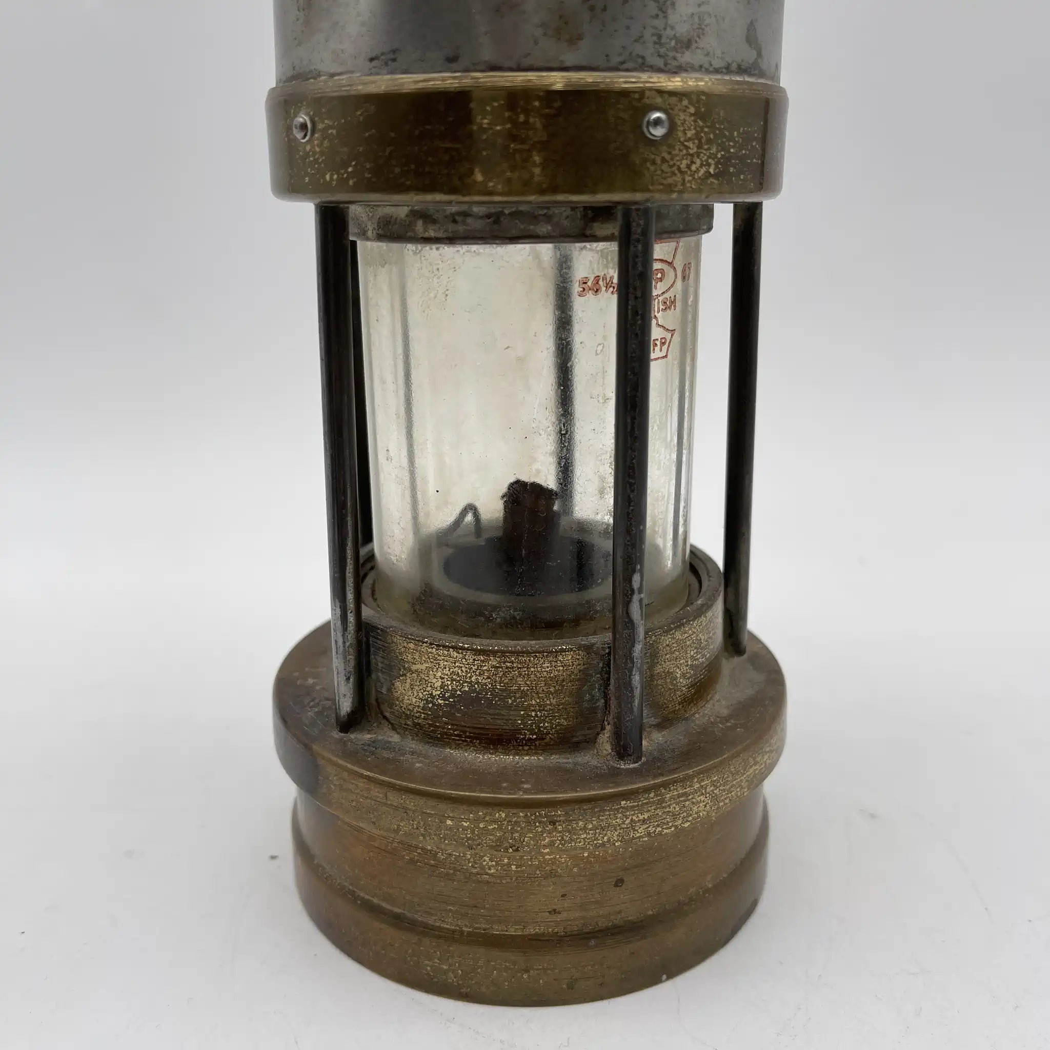 [Antique] Oil lamp (coal mine lamp) / Estimated mid-20C / Steel / England / With hook, safety light