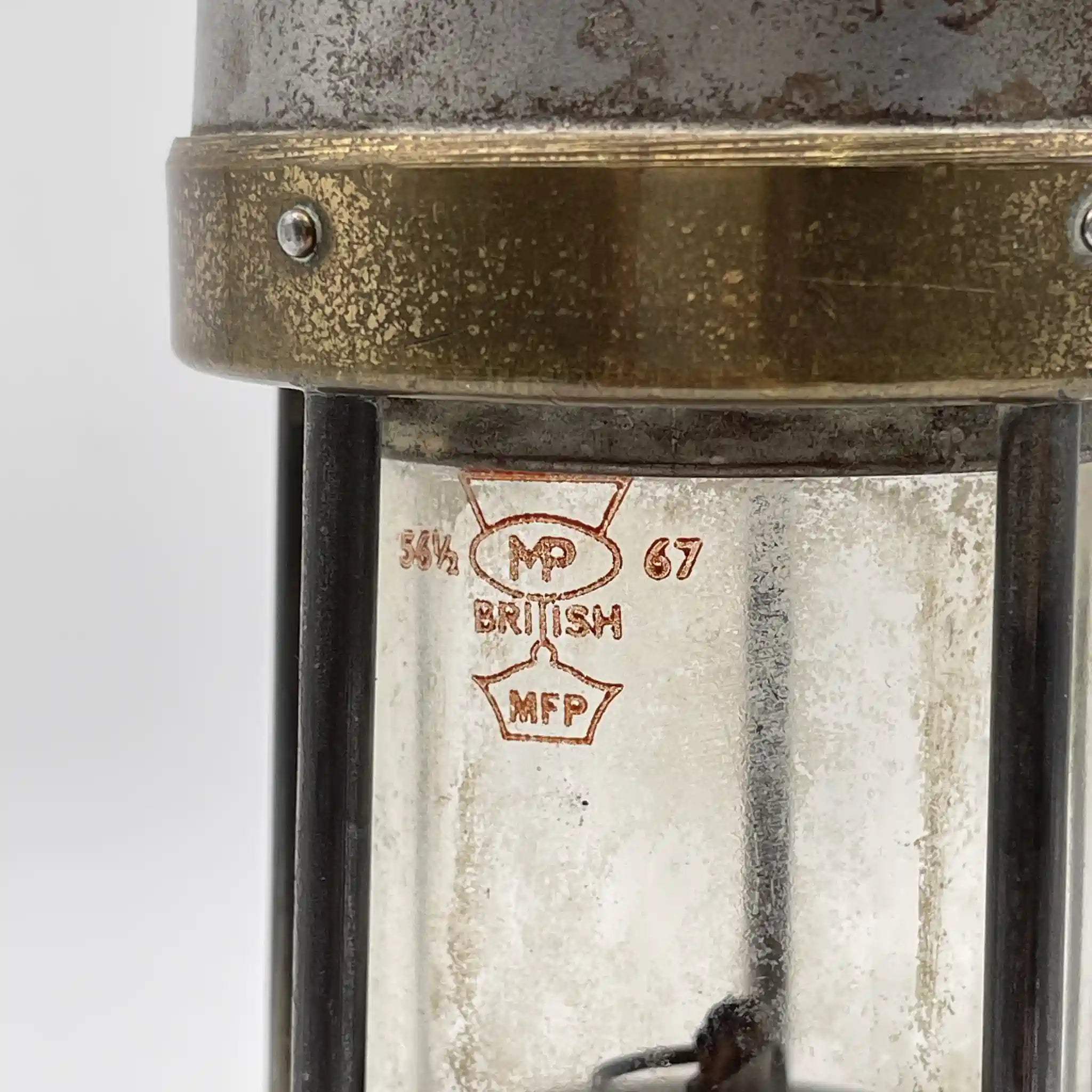 [Antique] Oil lamp (coal mine lamp) / Estimated mid-20C / Steel / England / With hook, safety light