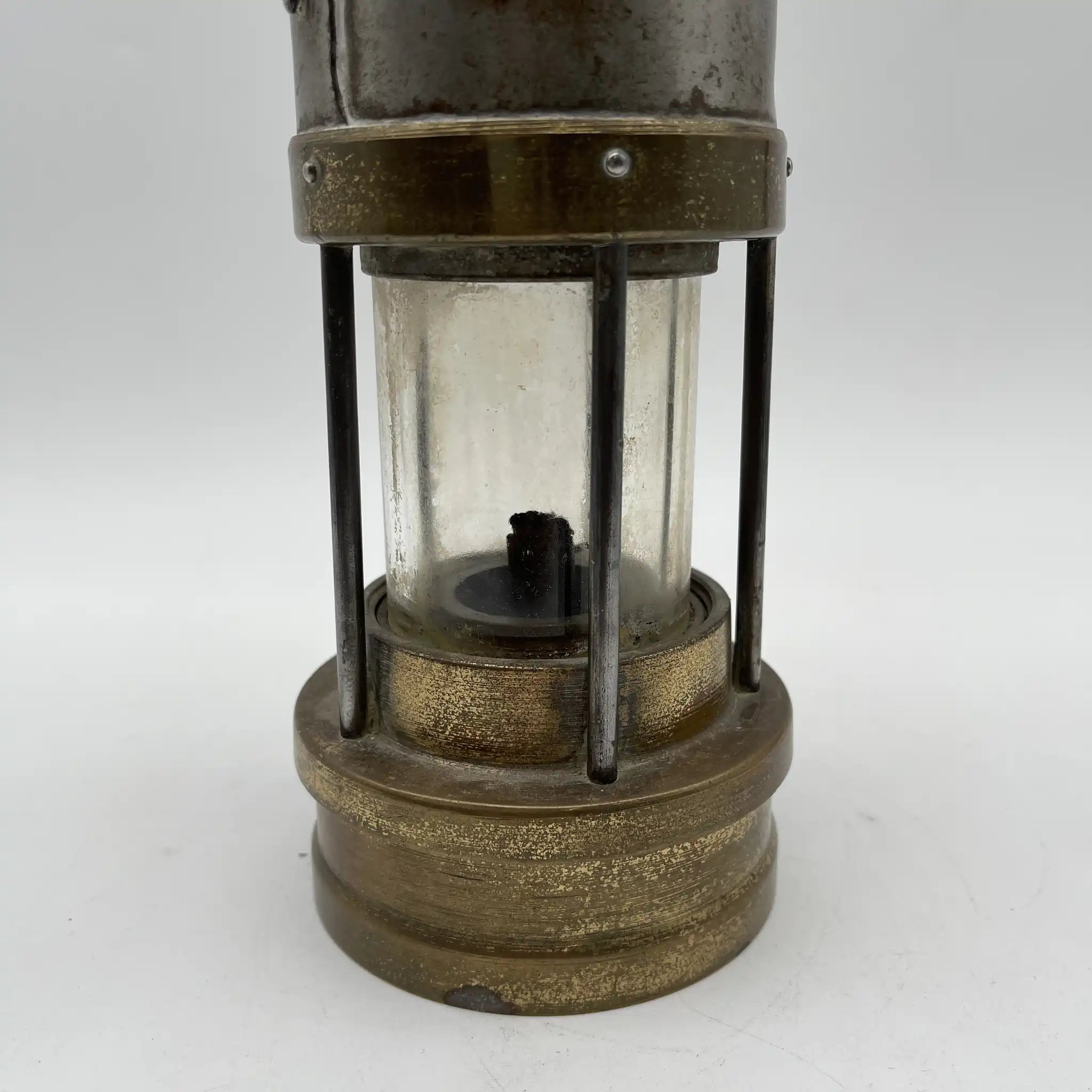 [Antique] Oil lamp (coal mine lamp) / Estimated mid-20C / Steel / England / With hook, safety light