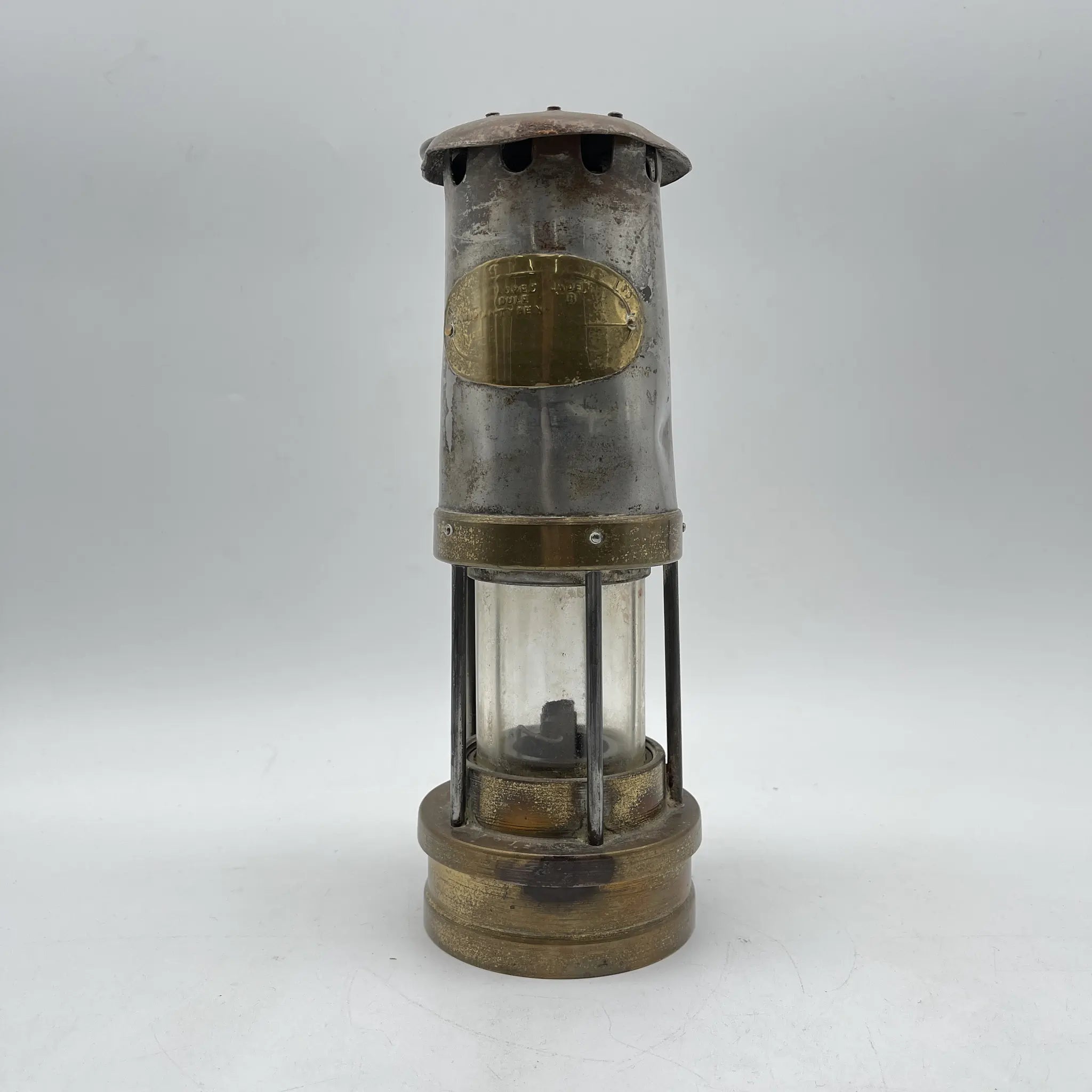 [Antique] Oil lamp (coal mine lamp) / Estimated mid-20C / Steel / England / With hook, safety light