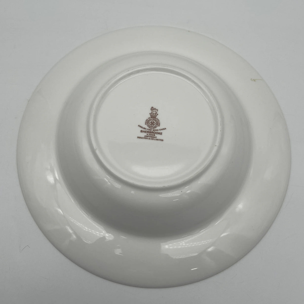 Royal Doulton / Soup plate (deep plate) / Sherbrooke / 1970-1990s / Fine Bone China / England / Silver, acanthus, blue, Western tableware, dessert plate / [Vintage]