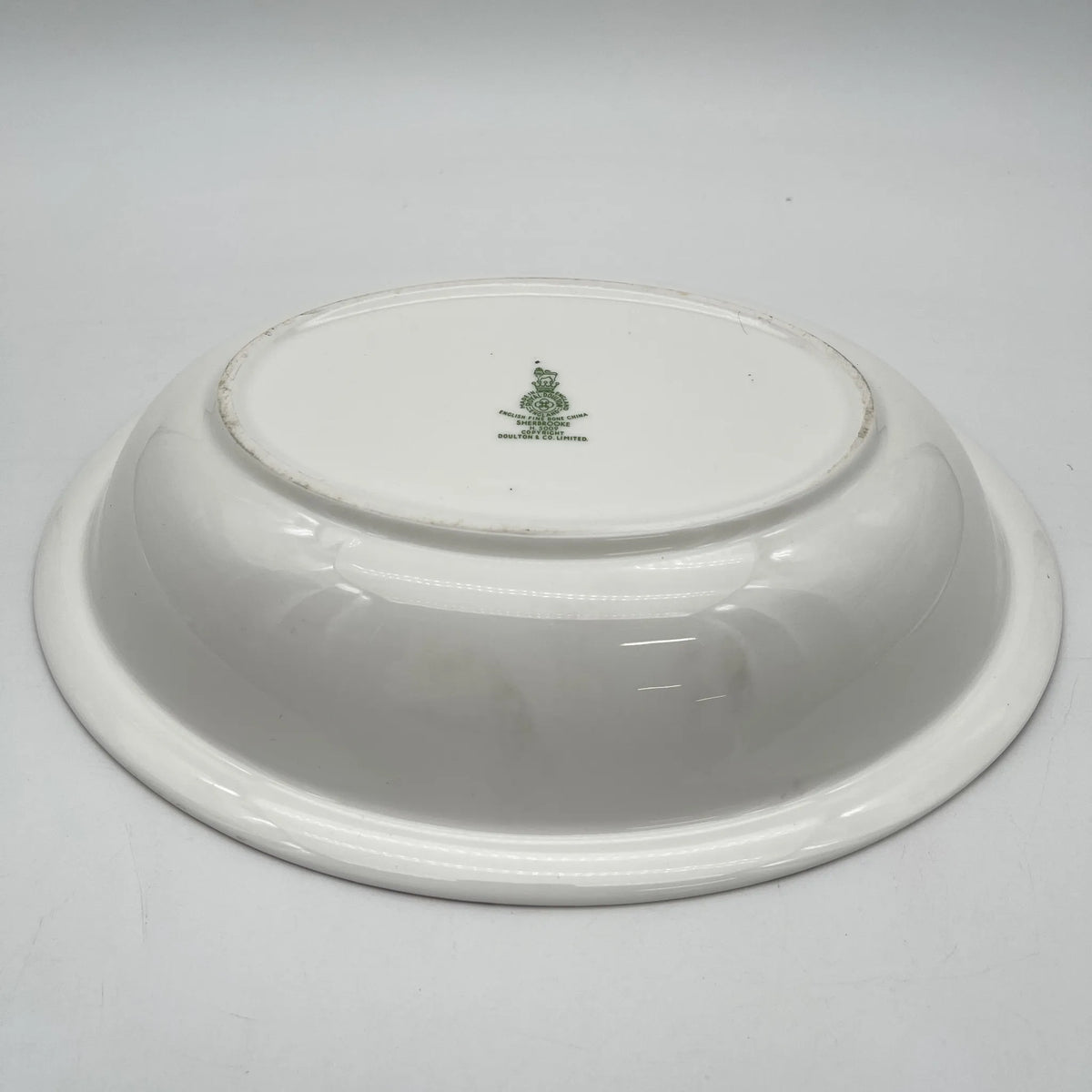 Royal Doulton / Oval serving bowl (large bowl) / Sherbrooke / 1970-1990s / Fine Bone China / England / Silver, acanthus, blue, Western tableware, dessert plate / [Vintage]