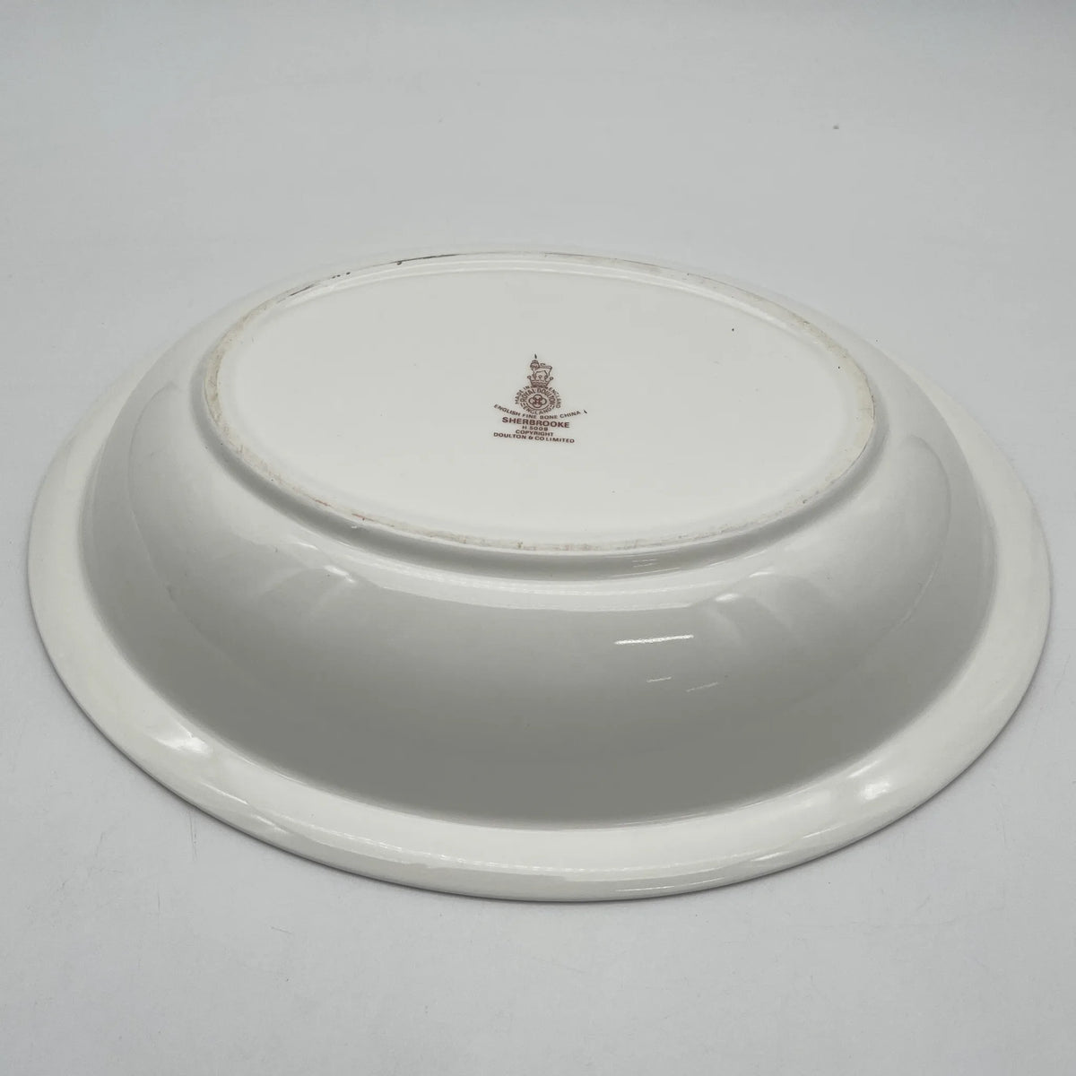 Royal Doulton / Oval serving bowl (large bowl) / Sherbrooke / 1970-1990s / Fine Bone China / England / Silver, acanthus, blue, Western tableware, dessert plate / [Vintage]