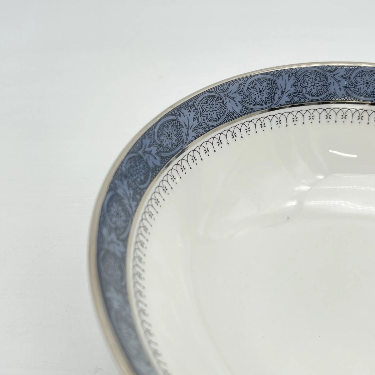 Royal Doulton（皇家道尔顿）/谷物碗（中碗）/ Sherbrooke / 1970-1990年代/ Fine Bone China /英国/银彩， 阿坎萨斯，蓝色，西式餐具，沙拉盘/[复古]