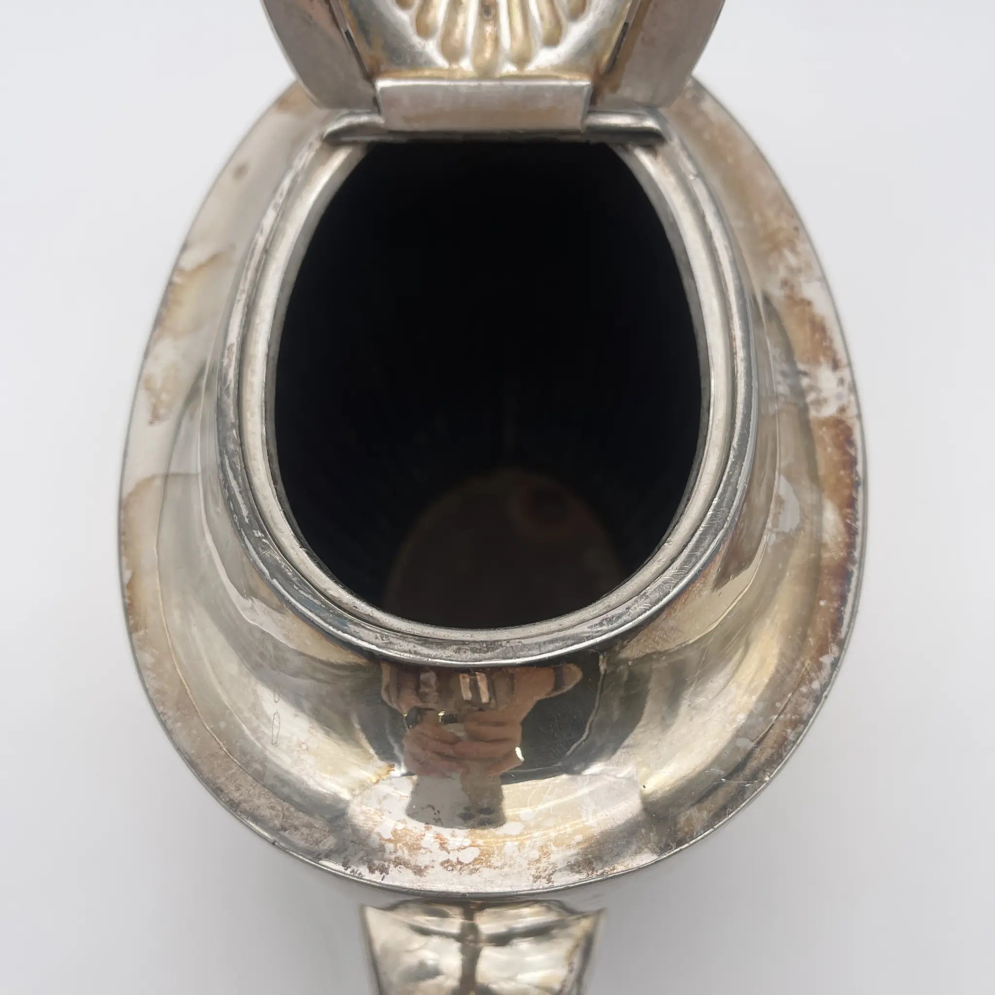 [Antique] Teapot / Estimated early 20C / Silver plate / England / EPBM, fluting