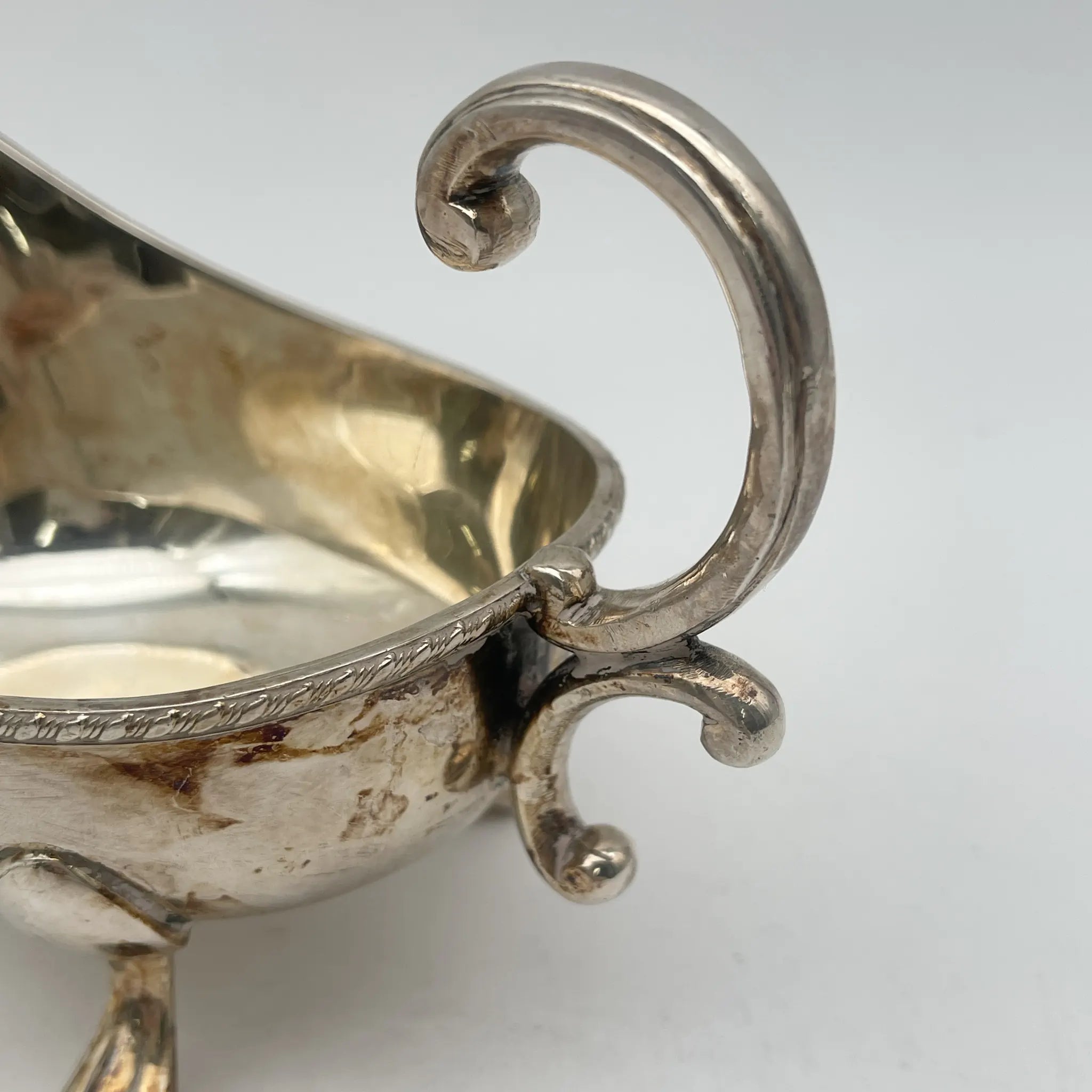 [Vintage] Gravy boat (Saucière/Sauce boat) / Viners / Estimated 1940s / Silver plate / England / Sheffield plate, with legs, Gadrun