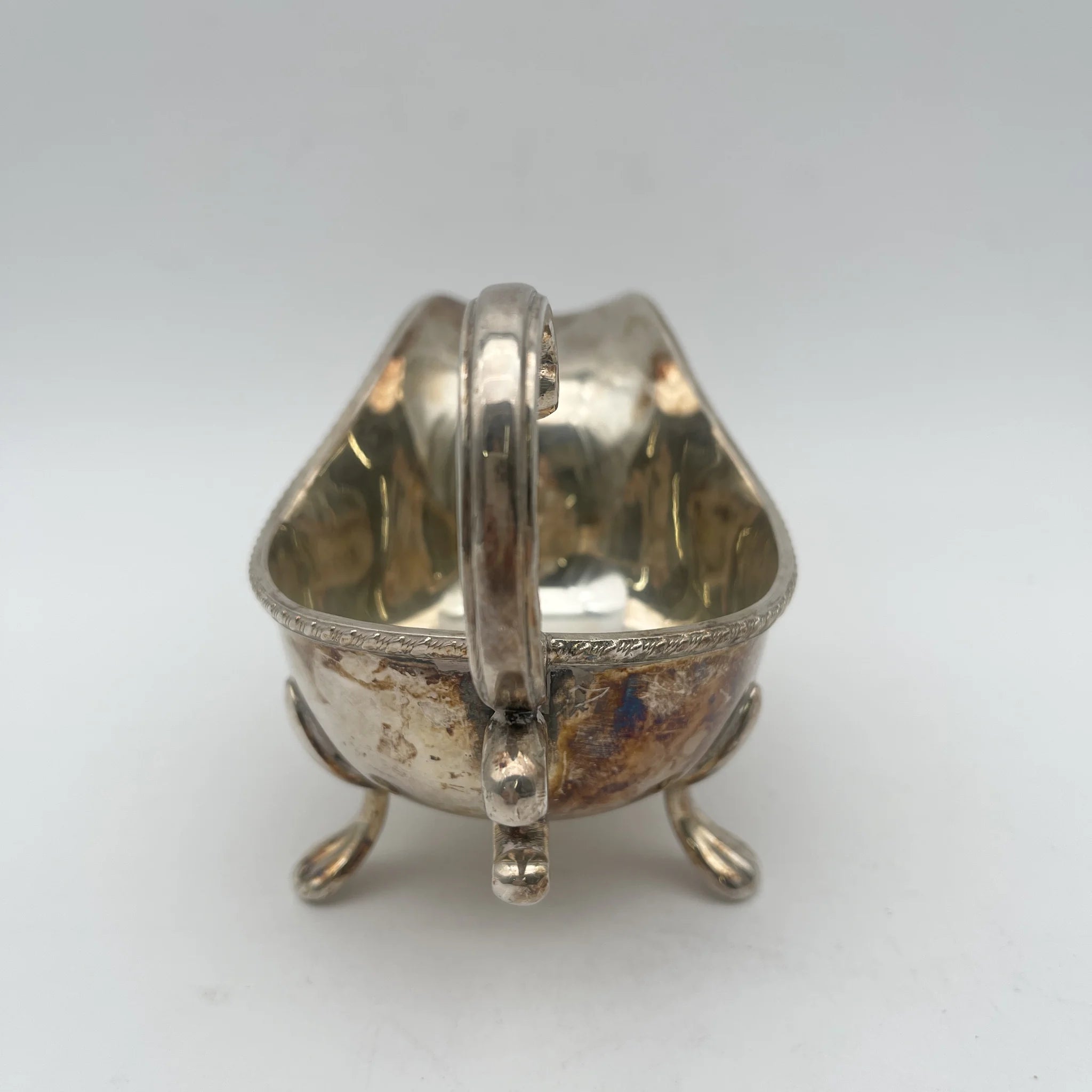 [Vintage] Gravy boat (Saucière/Sauce boat) / Viners / Estimated 1940s / Silver plate / England / Sheffield plate, with legs, Gadrun