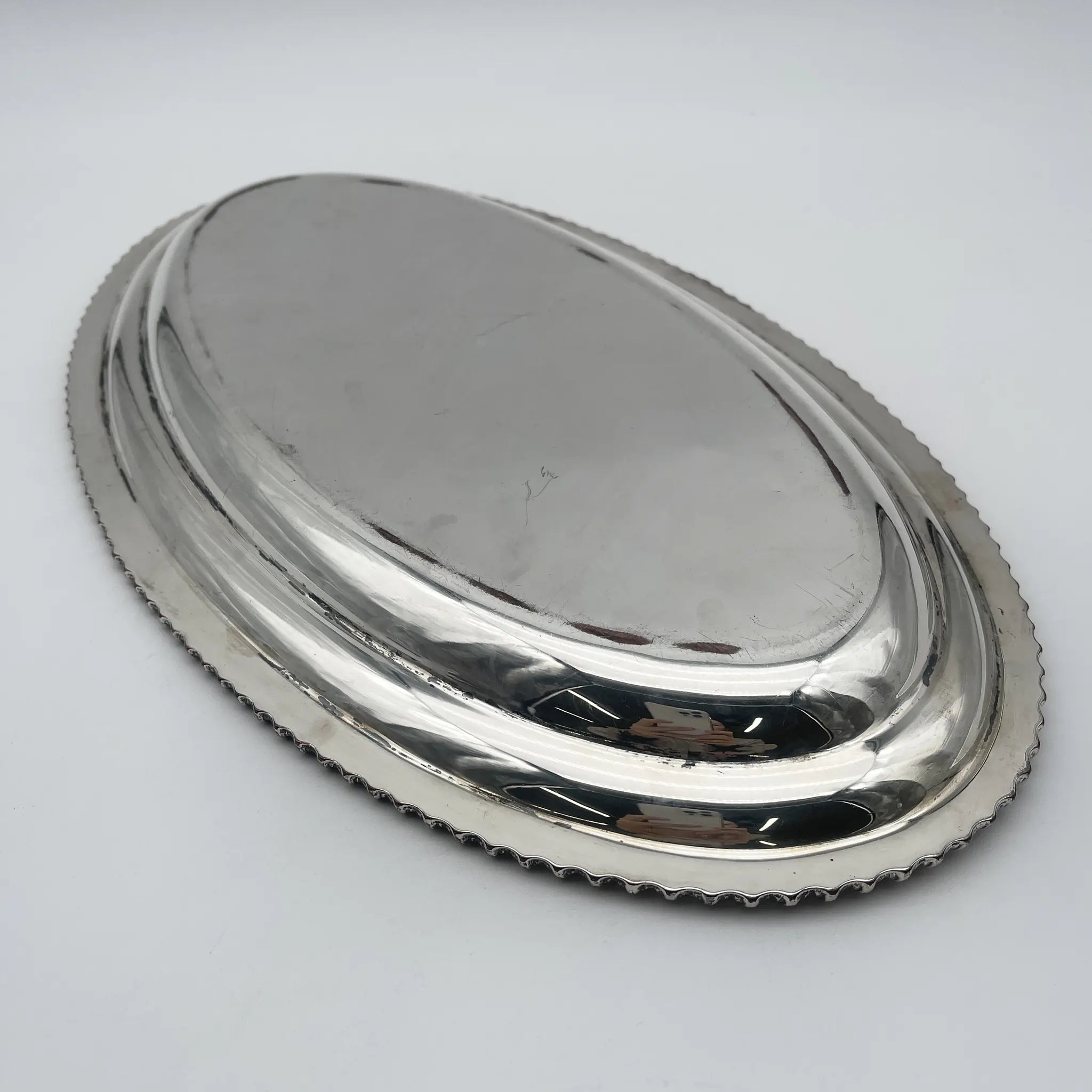 [Vintage] Oval tray / Estimated mid-20C / Silver plate / England / Gadrun