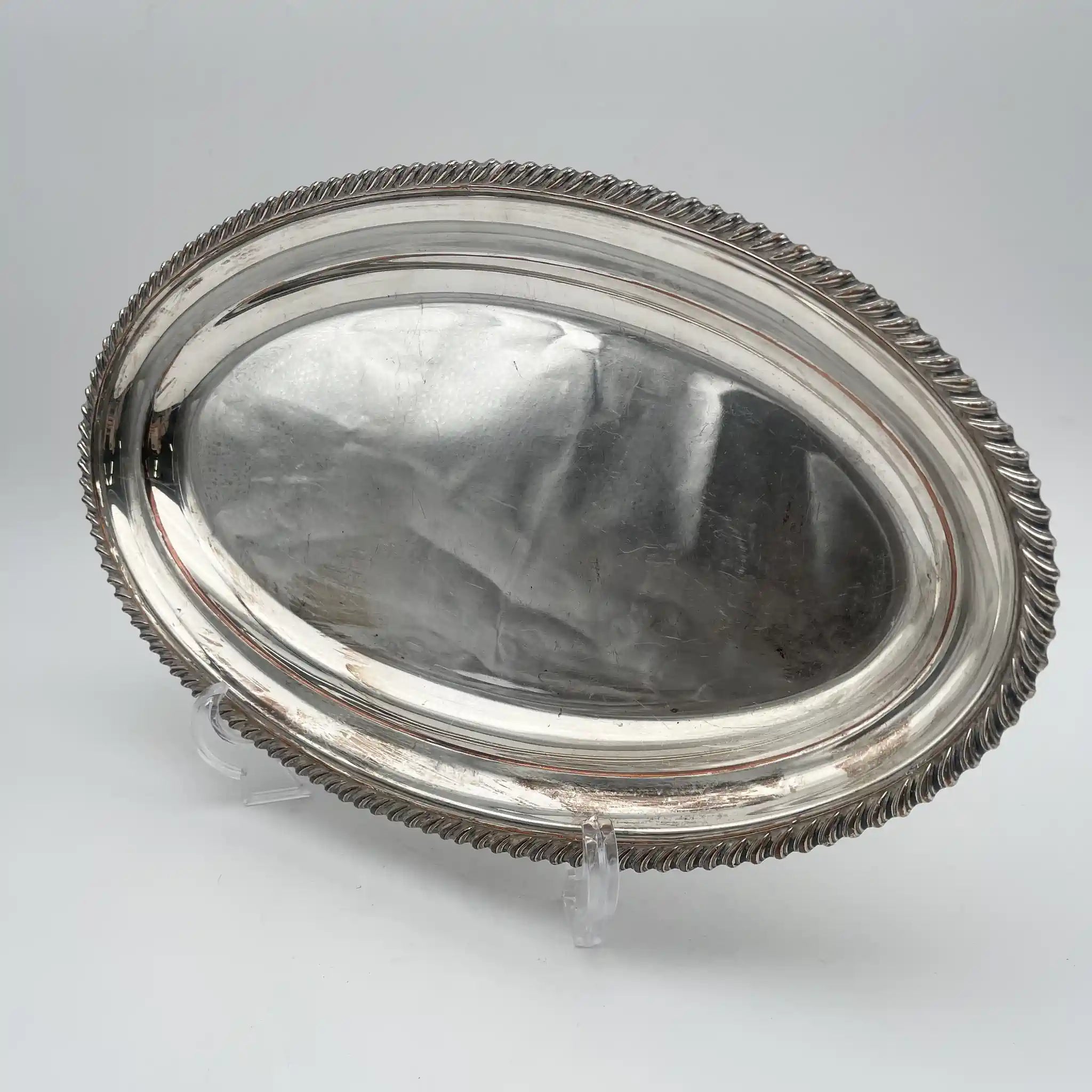 [Vintage] Oval tray / Estimated mid-20C / Silver plate / England / Gadrun