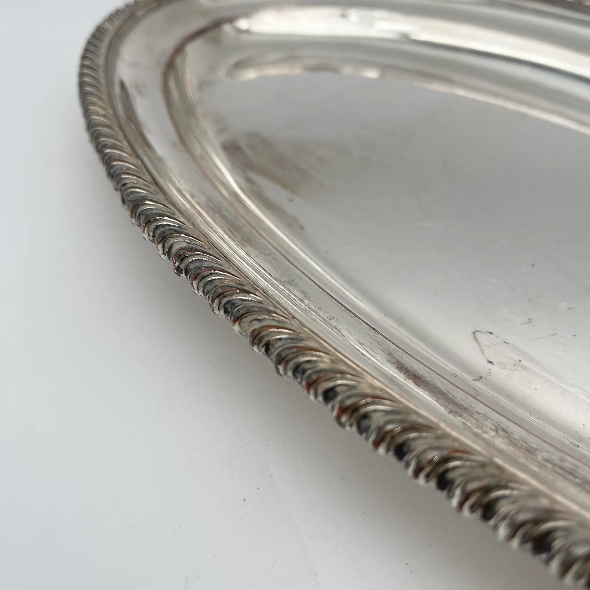 [Vintage] Oval tray / Estimated mid-20C / Silver plate / England / Gadrun