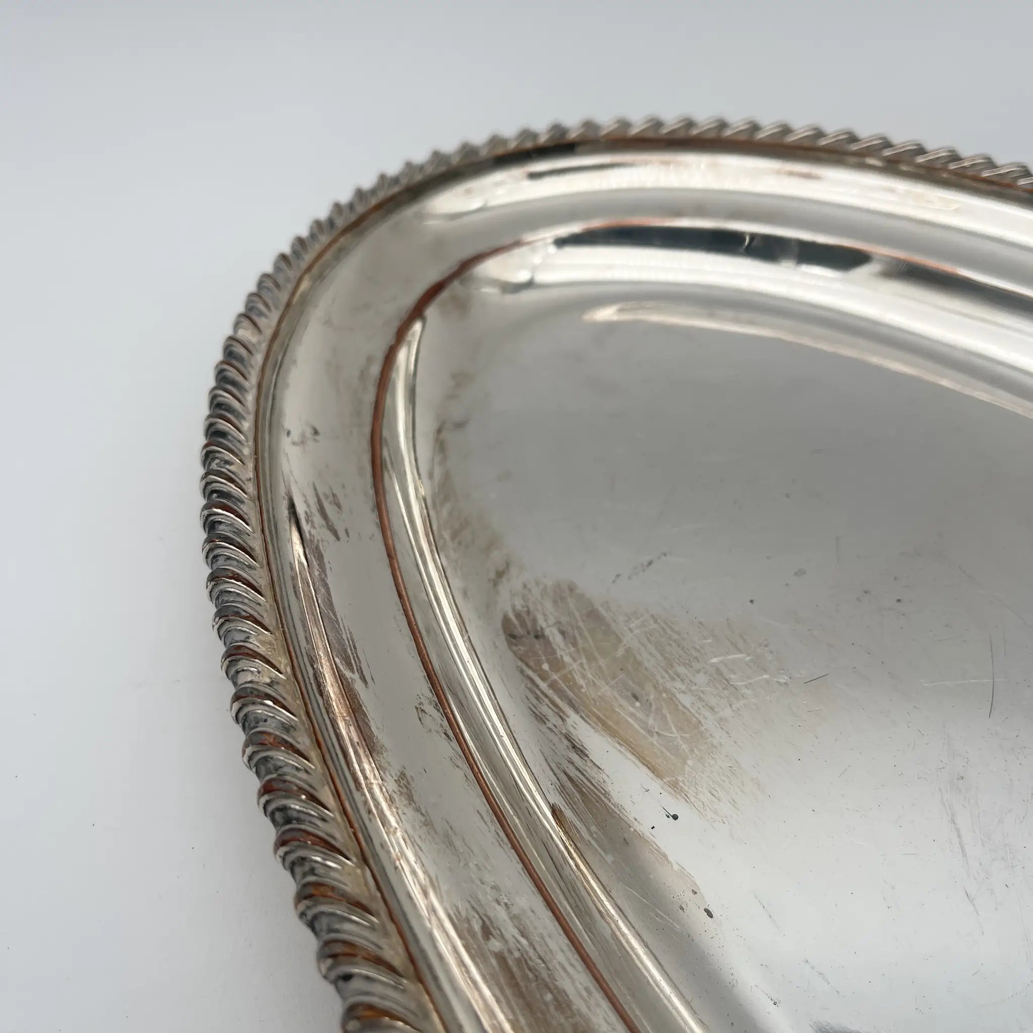 [Vintage] Oval tray / Estimated mid-20C / Silver plate / England / Gadrun