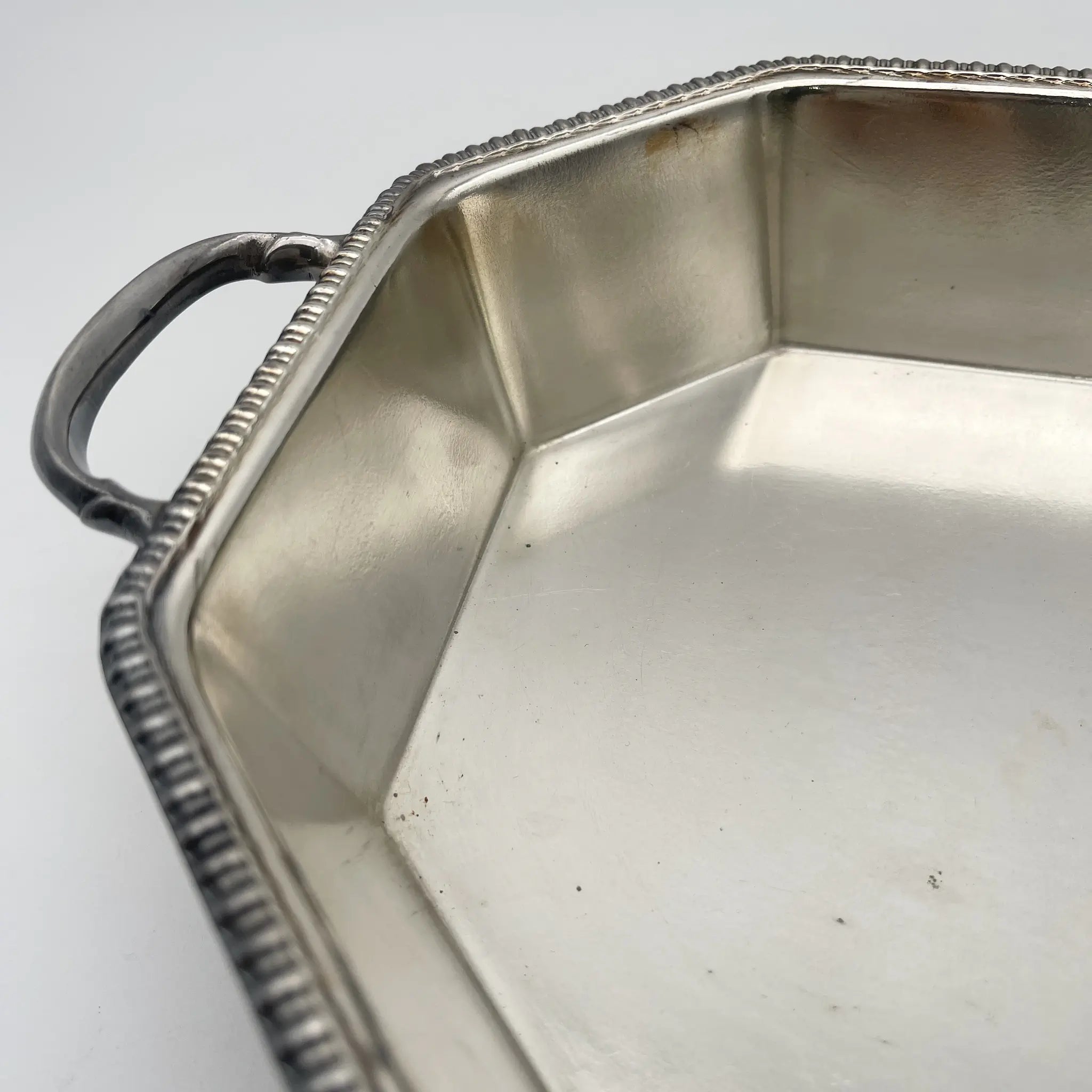 [Vintage] Octogonal tray / Art Deco / Estimated 1930s / Silver plate / England / EPNS, Octogonal, Gadrun