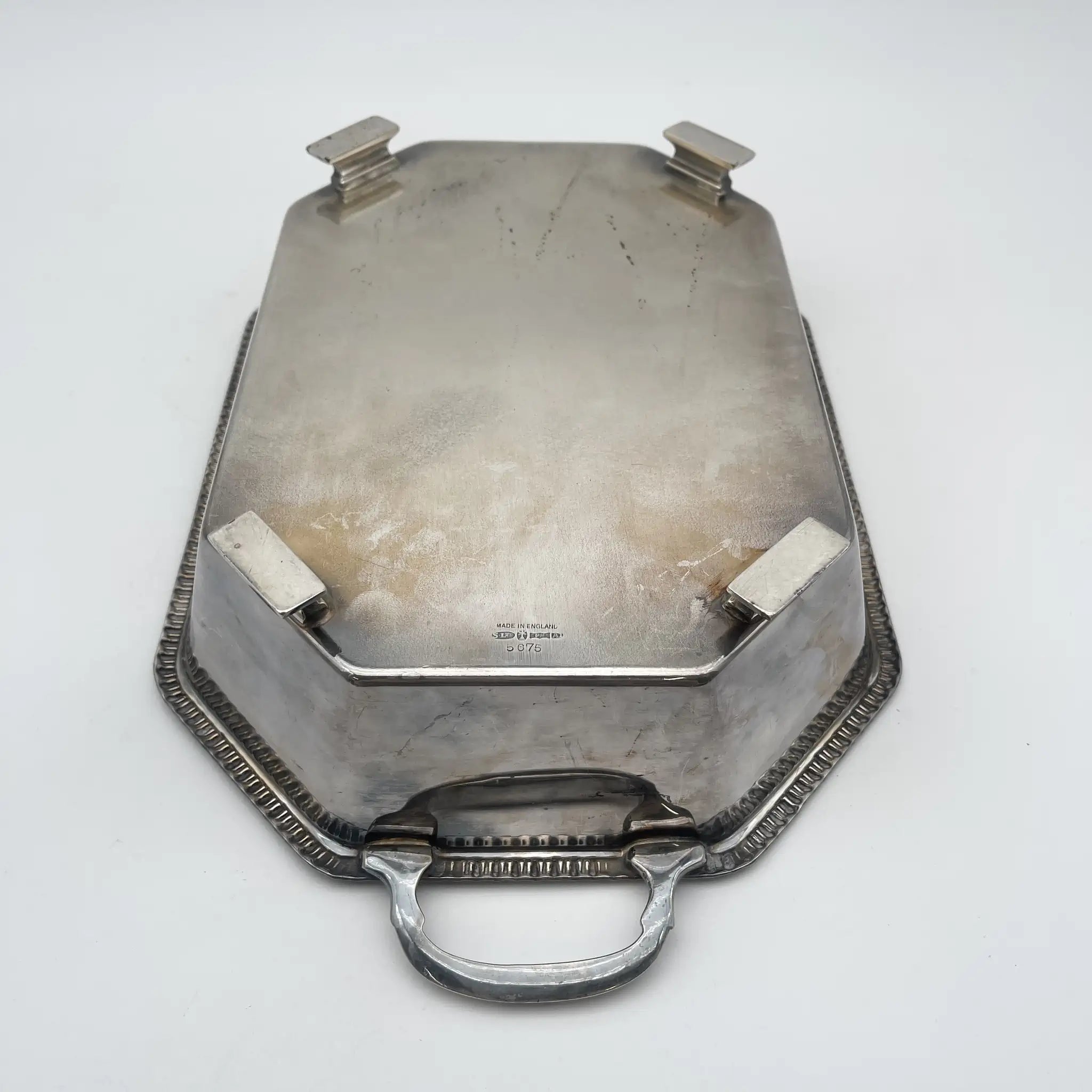 [Vintage] Octogonal tray / Art Deco / Estimated 1930s / Silver plate / England / EPNS, Octogonal, Gadrun