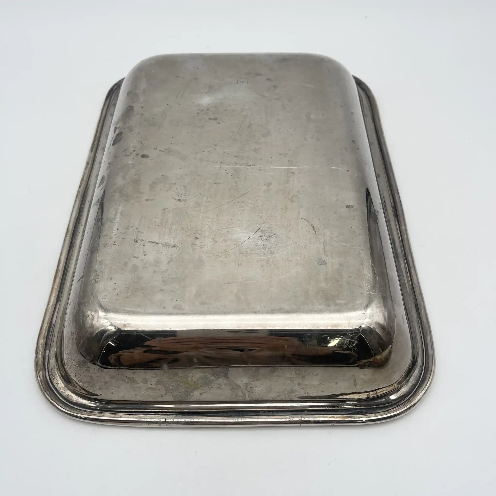 [Vintage] Entre dish (platter with lid) / Cavalier / Estimated mid-20C / Silver plate / England / Engraving, Gadrun