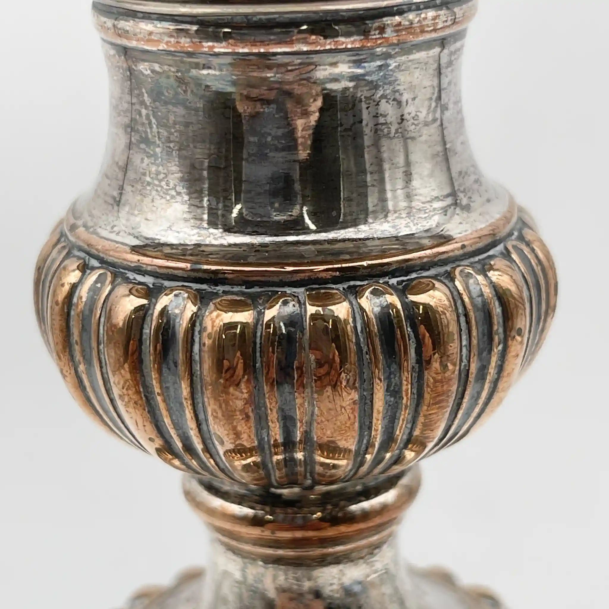[Antique] Candle stand (candelabra) / Estimated early 20C / Silver plate / England / Baluster, Gadrun