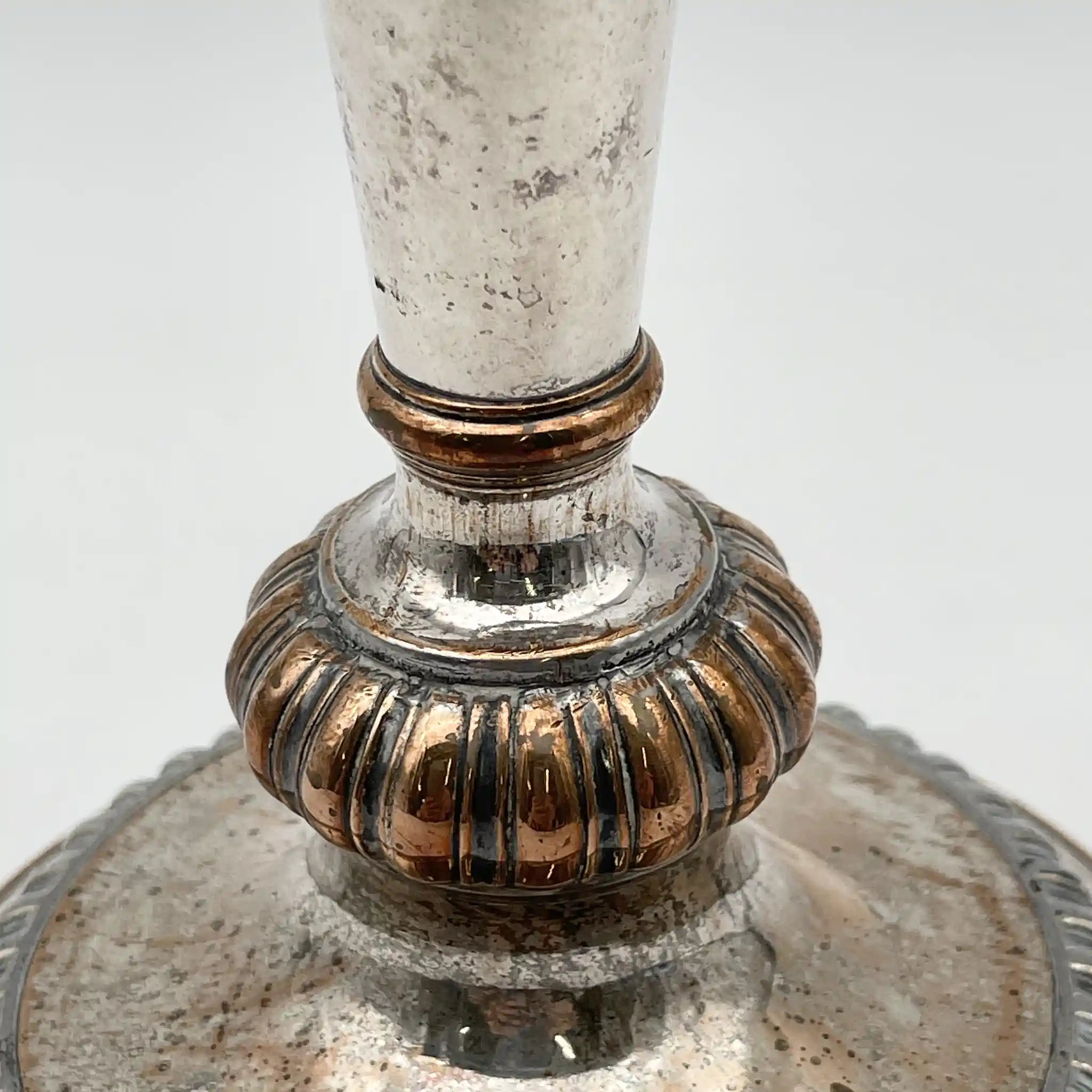 [Antique] Candle stand (candelabra) / Estimated early 20C / Silver plate / England / Baluster, Gadrun