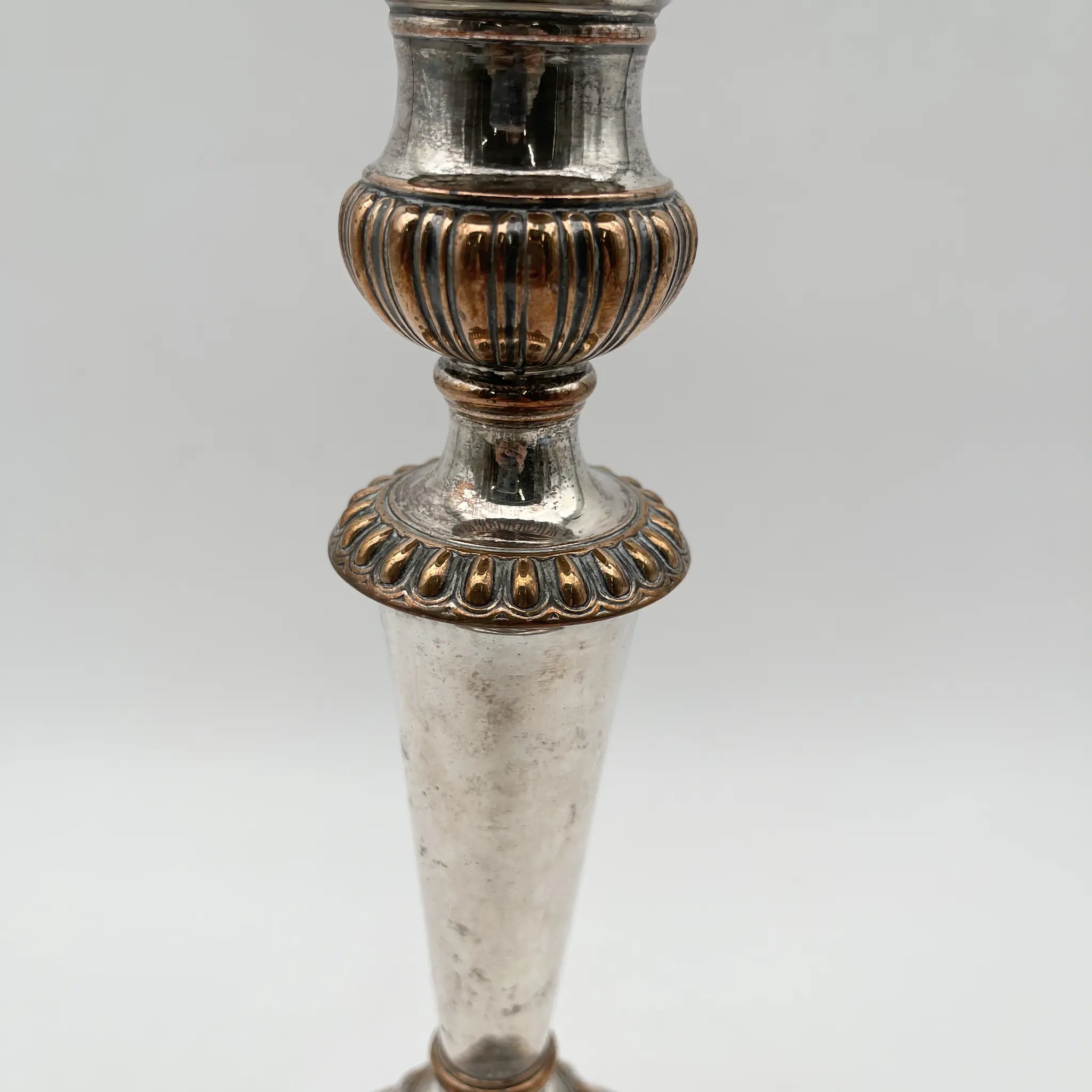 [Antique] Candle stand (candelabra) / Estimated early 20C / Silver plate / England / Baluster, Gadrun