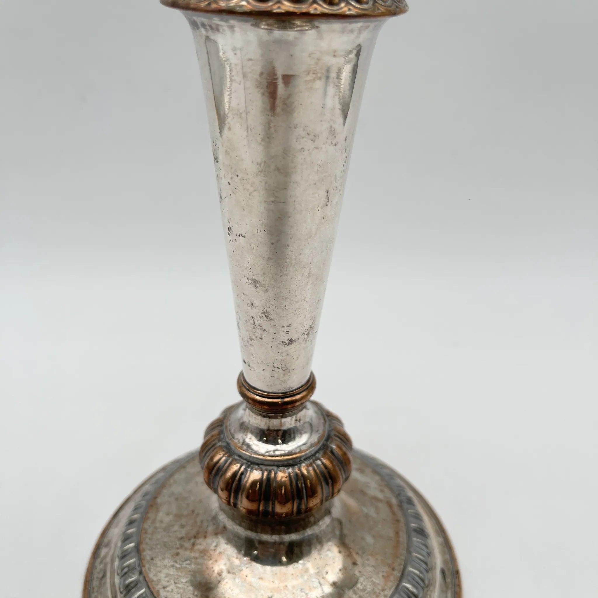 [Antique] Candle stand (candelabra) / Estimated early 20C / Silver plate / England / Baluster, Gadrun