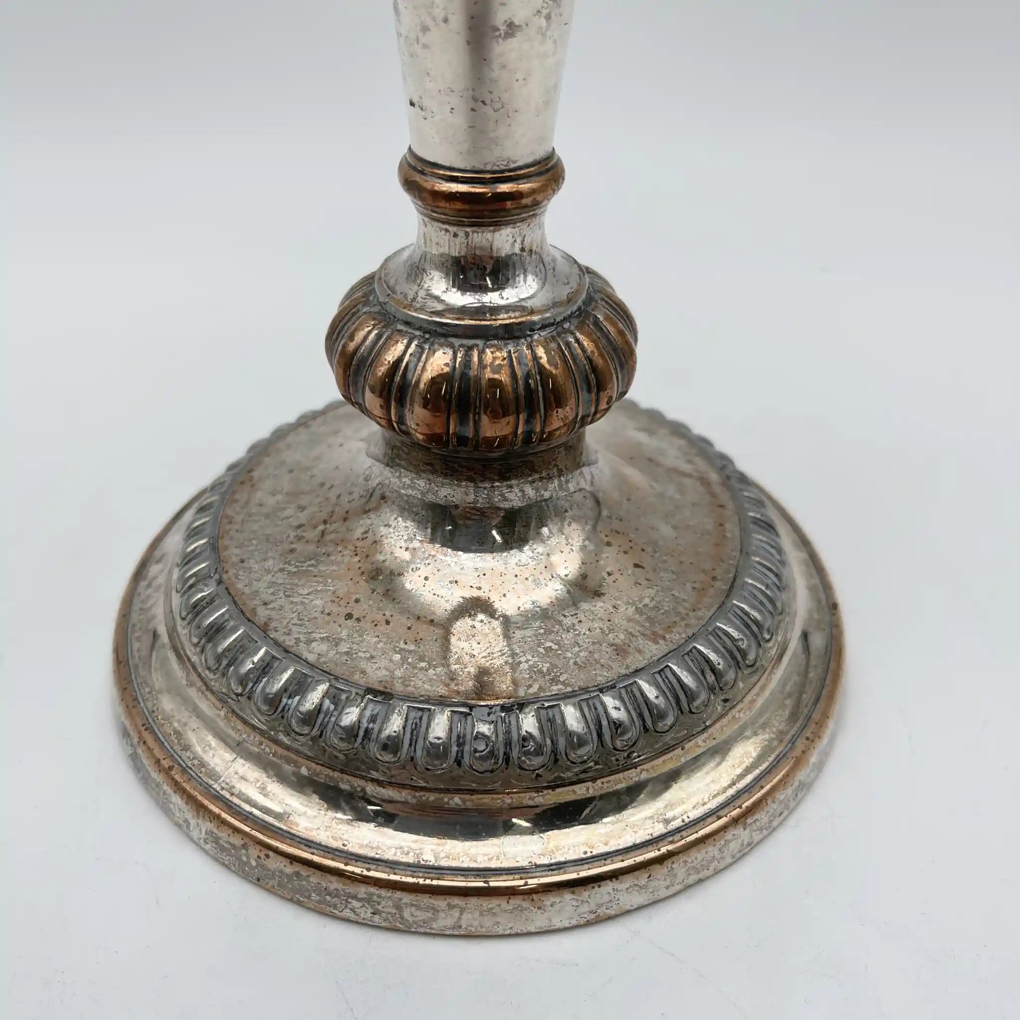 [Antique] Candle stand (candelabra) / Estimated early 20C / Silver plate / England / Baluster, Gadrun