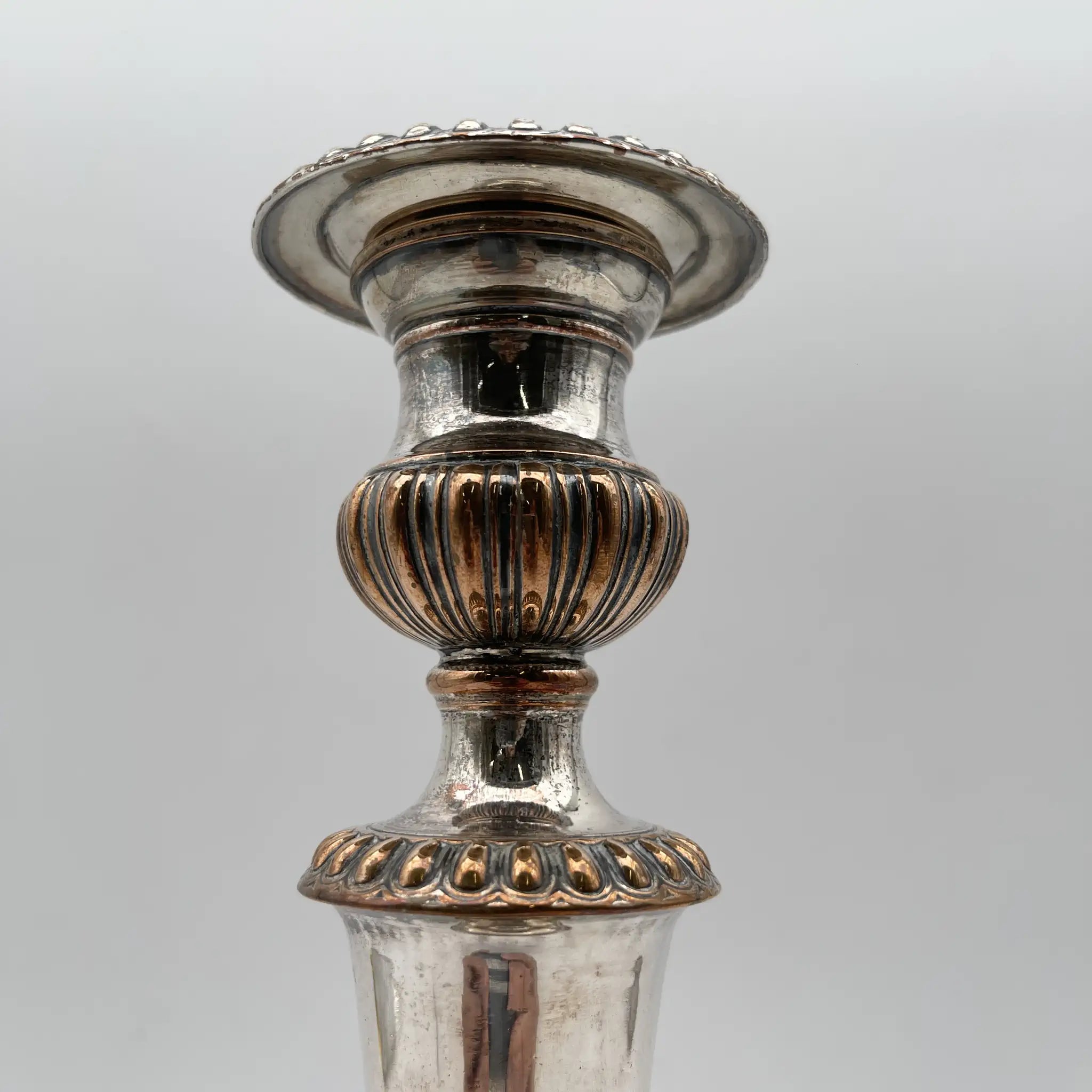 [Antique] Candle stand (candelabra) / Estimated early 20C / Silver plate / England / Baluster, Gadrun