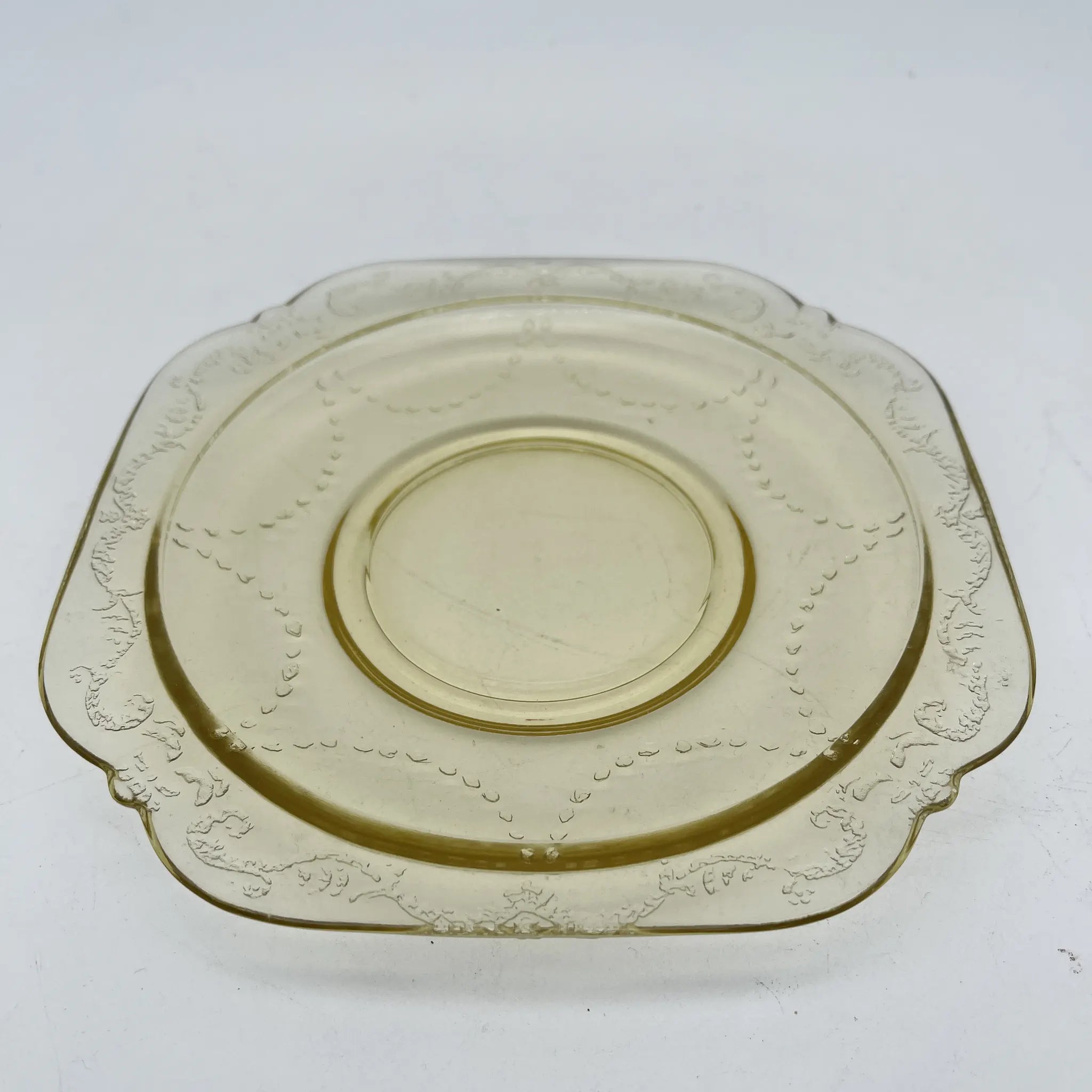 [Vintage] Cup & saucer 2P / Federal Glass / Madrid / 1930s / Glass / America / Depression glass, embossed molding, amber
