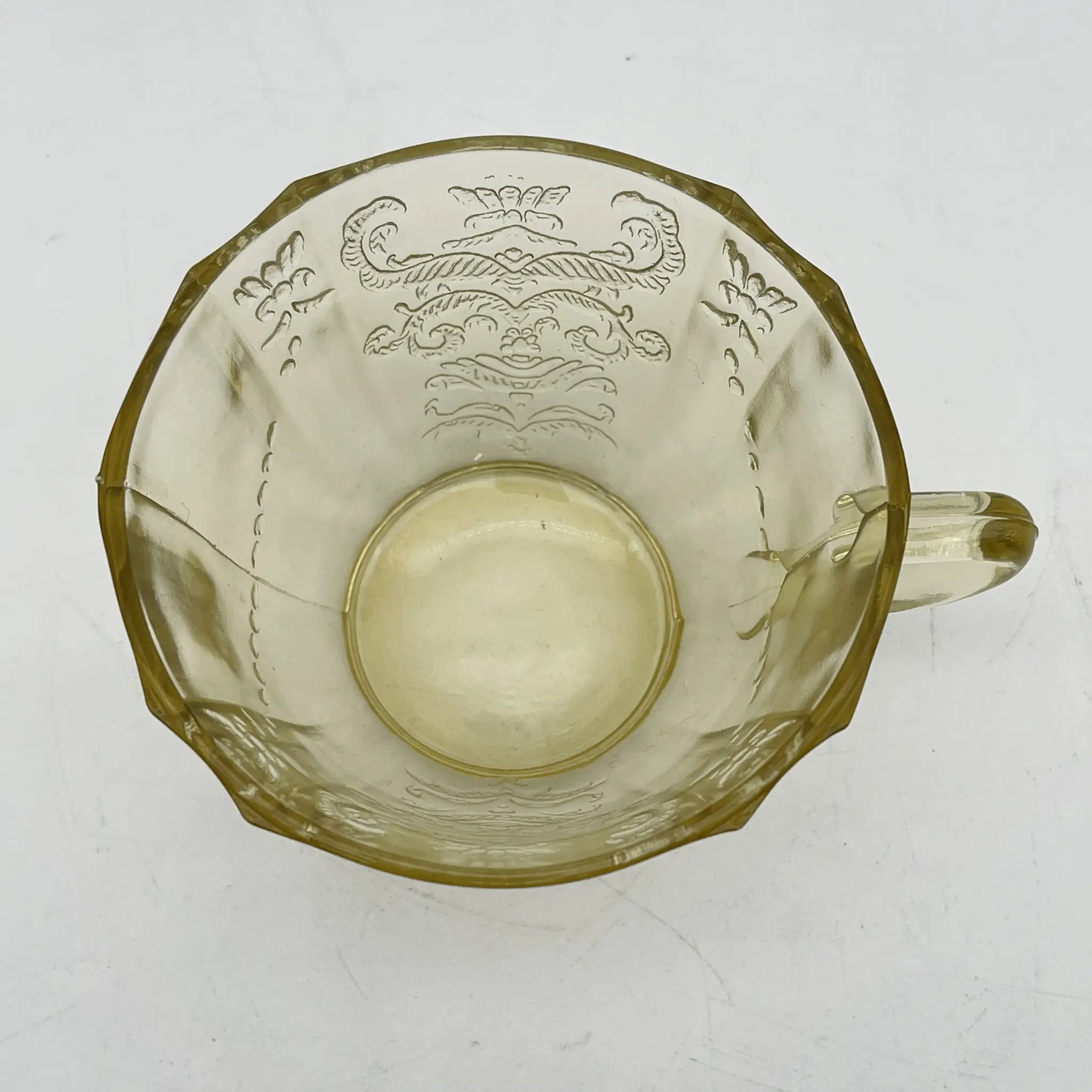 [Vintage] Cup & saucer 2P / Federal Glass / Madrid / 1930s / Glass / America / Depression glass, embossed molding, amber
