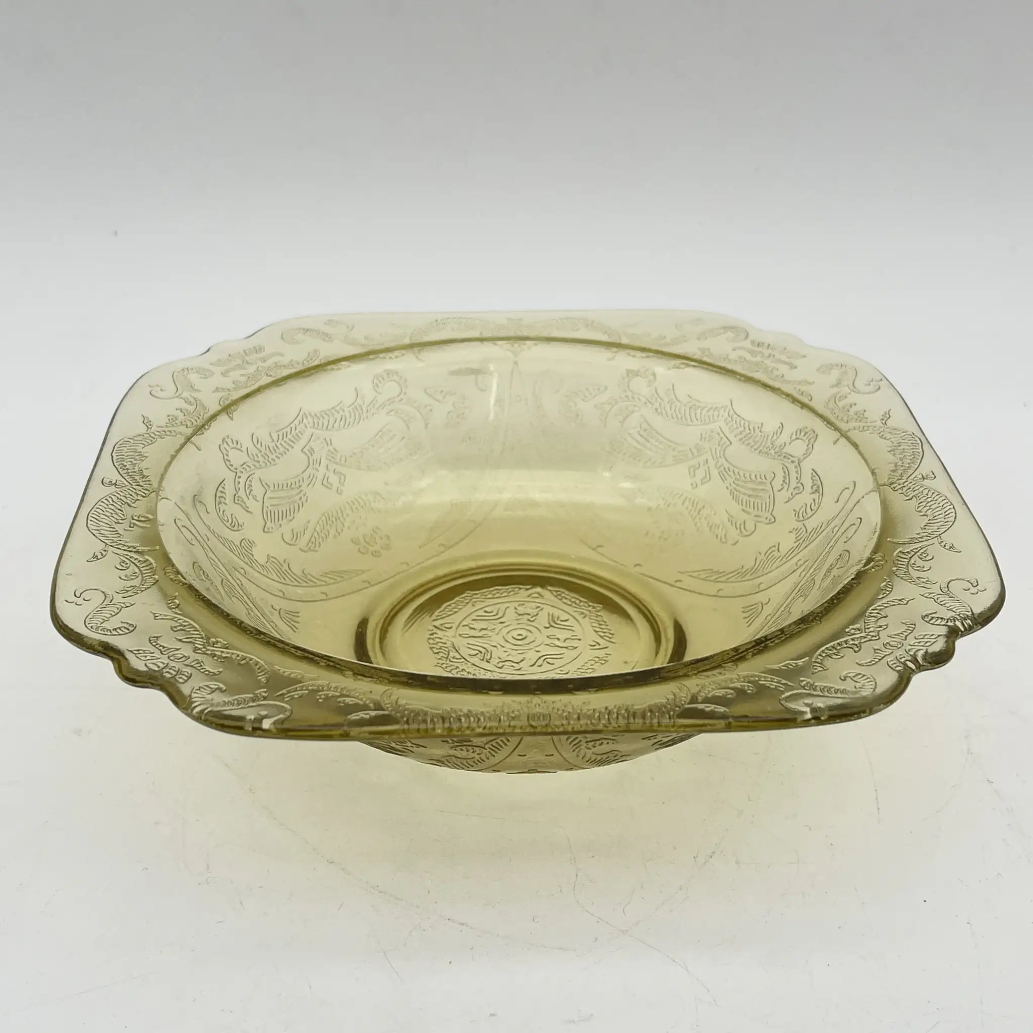 【ビンテージ】 シリアルボウル (中鉢) / Federal Glass (フェデラル・グラス) / Madrid / Recollection / 1976 / ガラス / アメリカ / デプレッショングラス, 型押し成型, アンバー