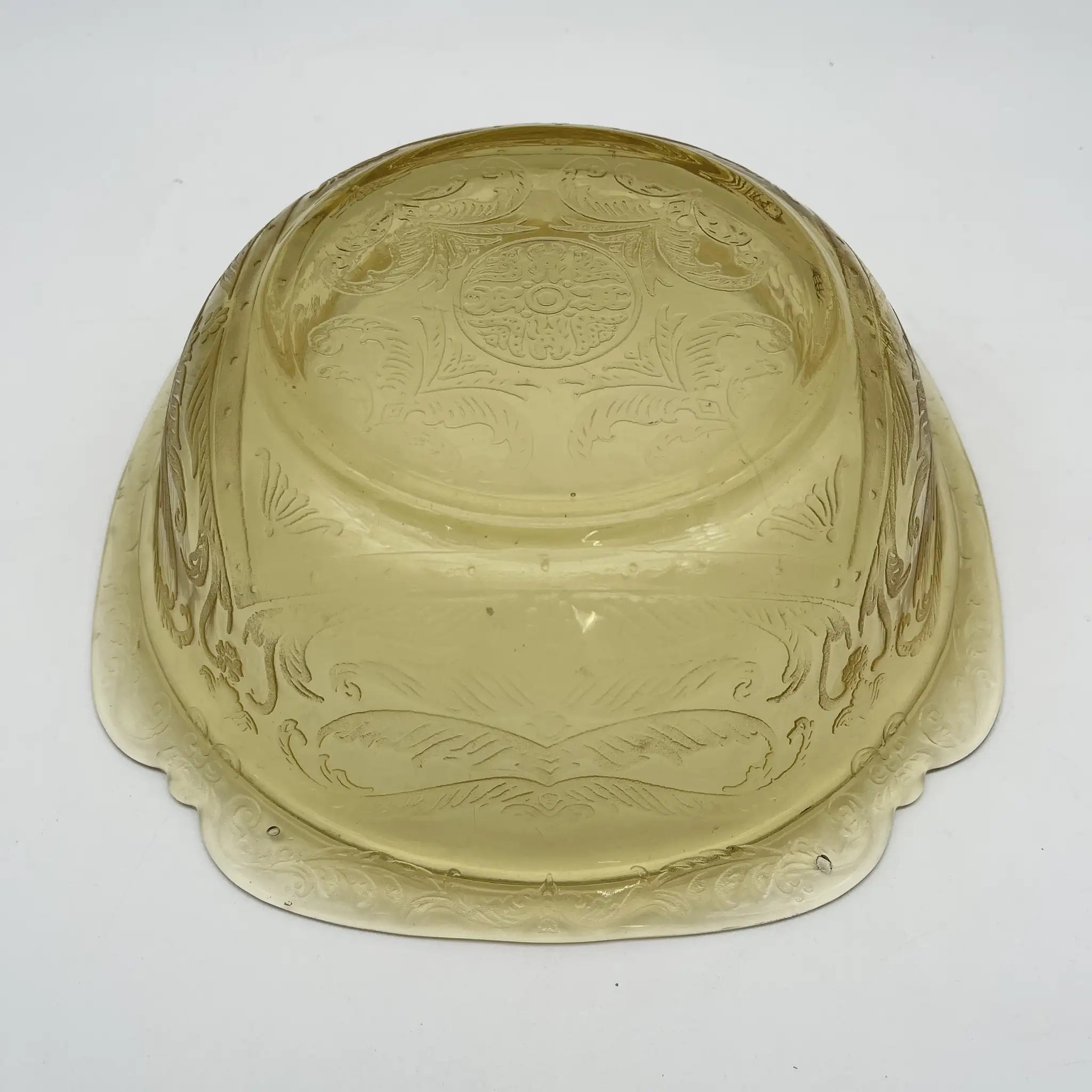 [Vintage] Serving bowl (large bowl) / Federal Glass / Madrid / 1930s / Glass / America / Depression glass, embossed molding, amber