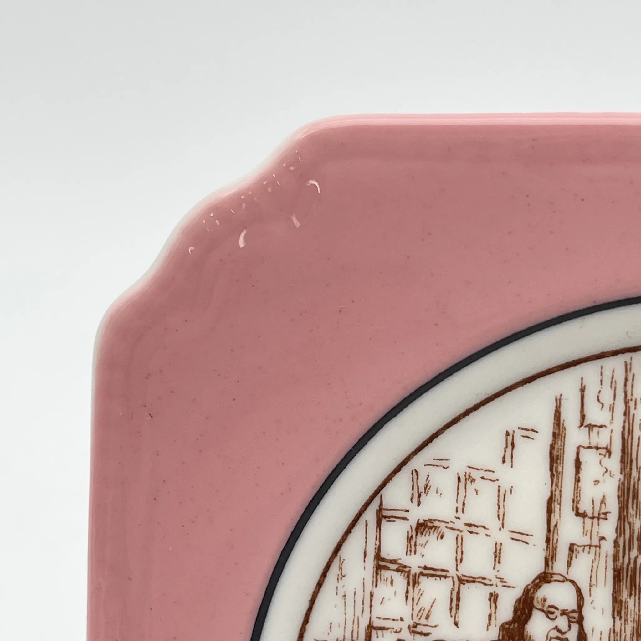 [Vintage] Butter plate (meat plate) / Syracuse China / 1776 Drafting the Declaration of Independence / 1920-1940s / Ceramics / America / Picture plate, copperplate transfer