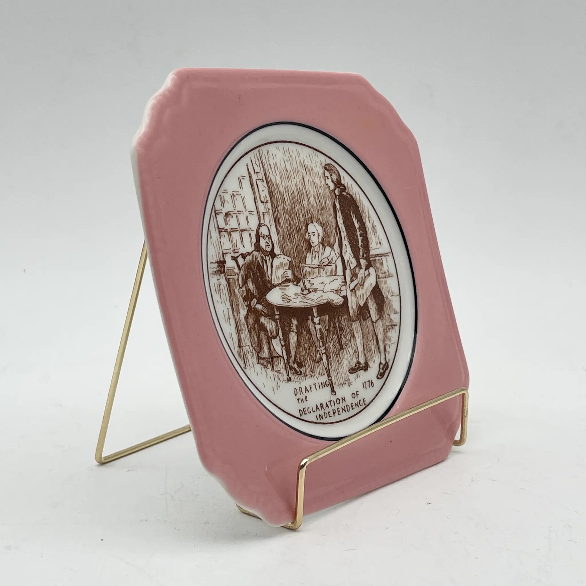 【ビンテージ】 バタープレート (豆皿) / Syracuse China (シラキュース・チャイナ) / 1776 Drafting the Declaration of Independence / 1920-1940s / 陶磁器 / アメリカ / 絵皿, 銅版転写