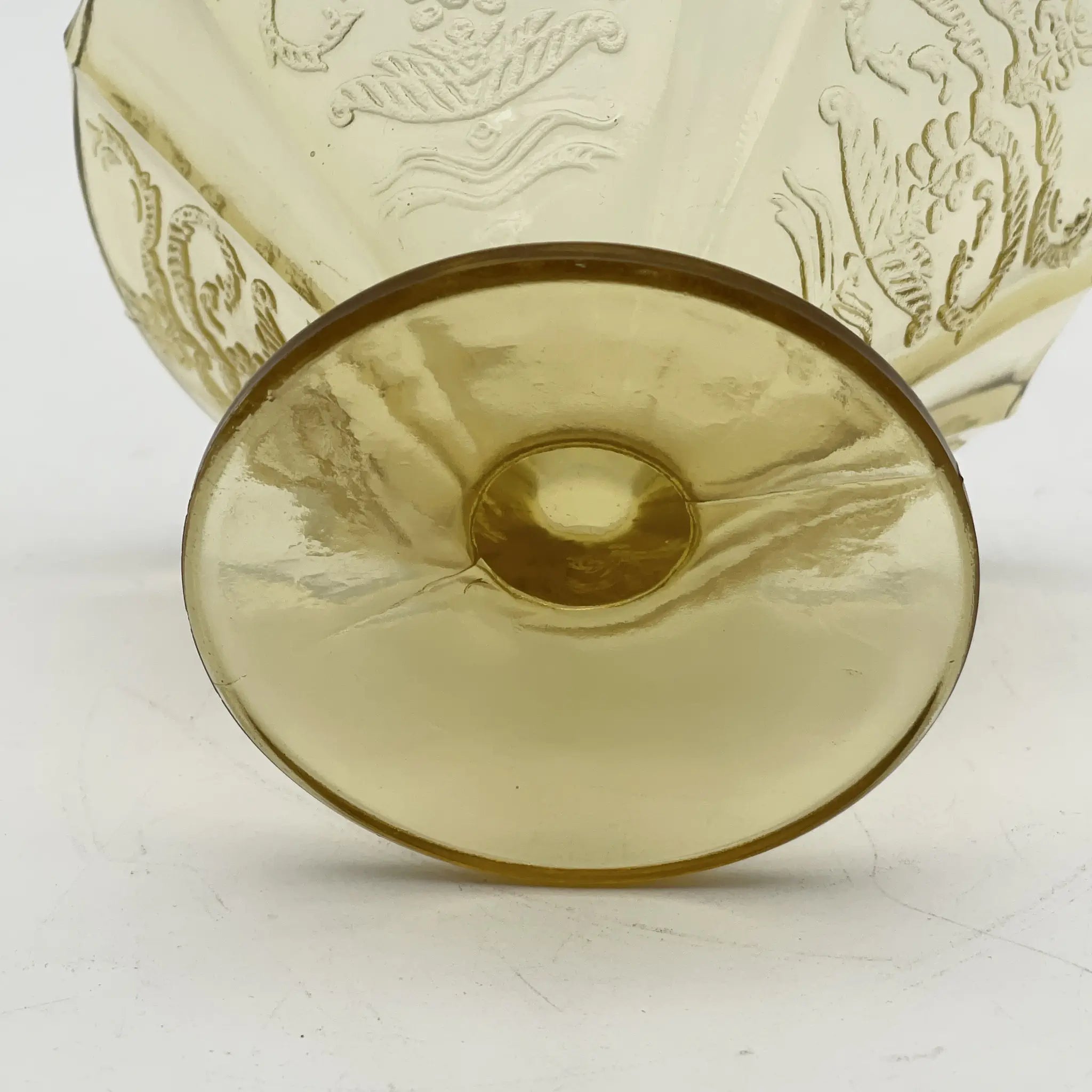【复古】冰玻璃/ Indiana Glass（印地安那玻璃）/ Madrid / Recollection / 1980- /玻璃/美国/ 解压玻璃，压模成型，琥珀
