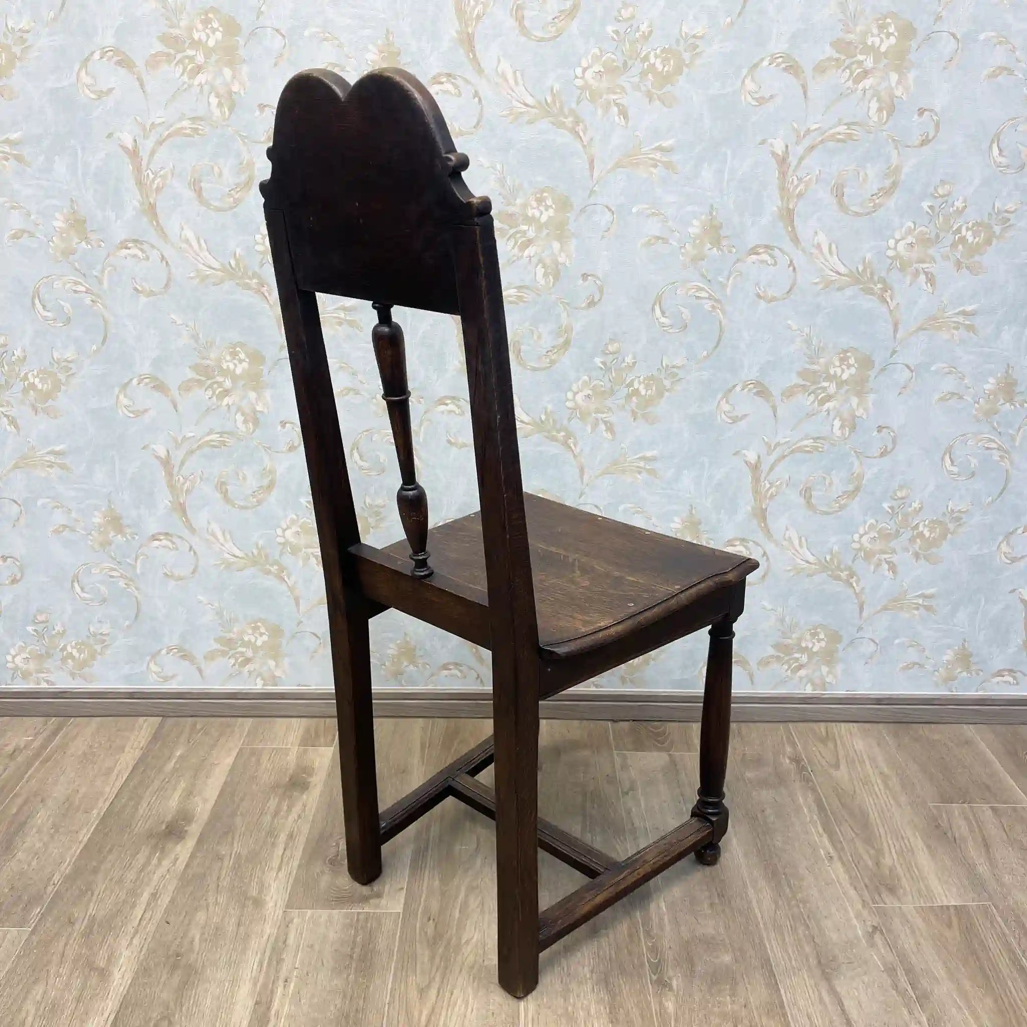 [Antique] Hall chair / estimated around 1900 / oak / England / baluster, shell