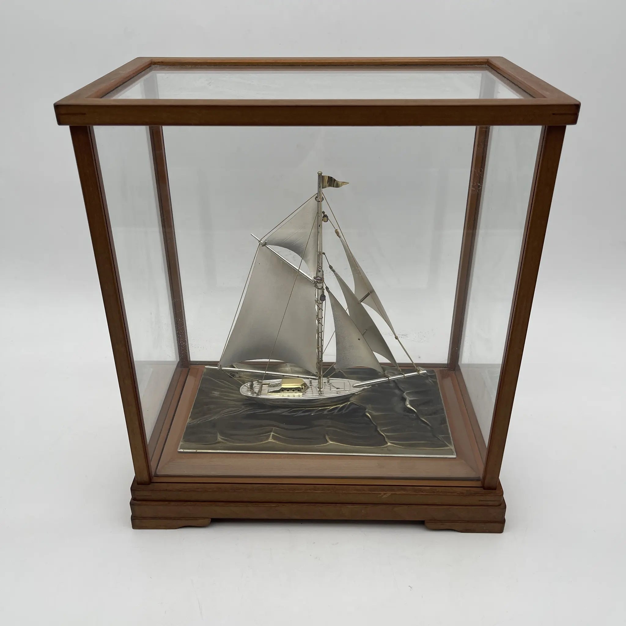 【リユース】 オブジェ / 関武比古 / ヨット / 推定1980-90s / スターリングシルバー / 日本 / ガラスケース付