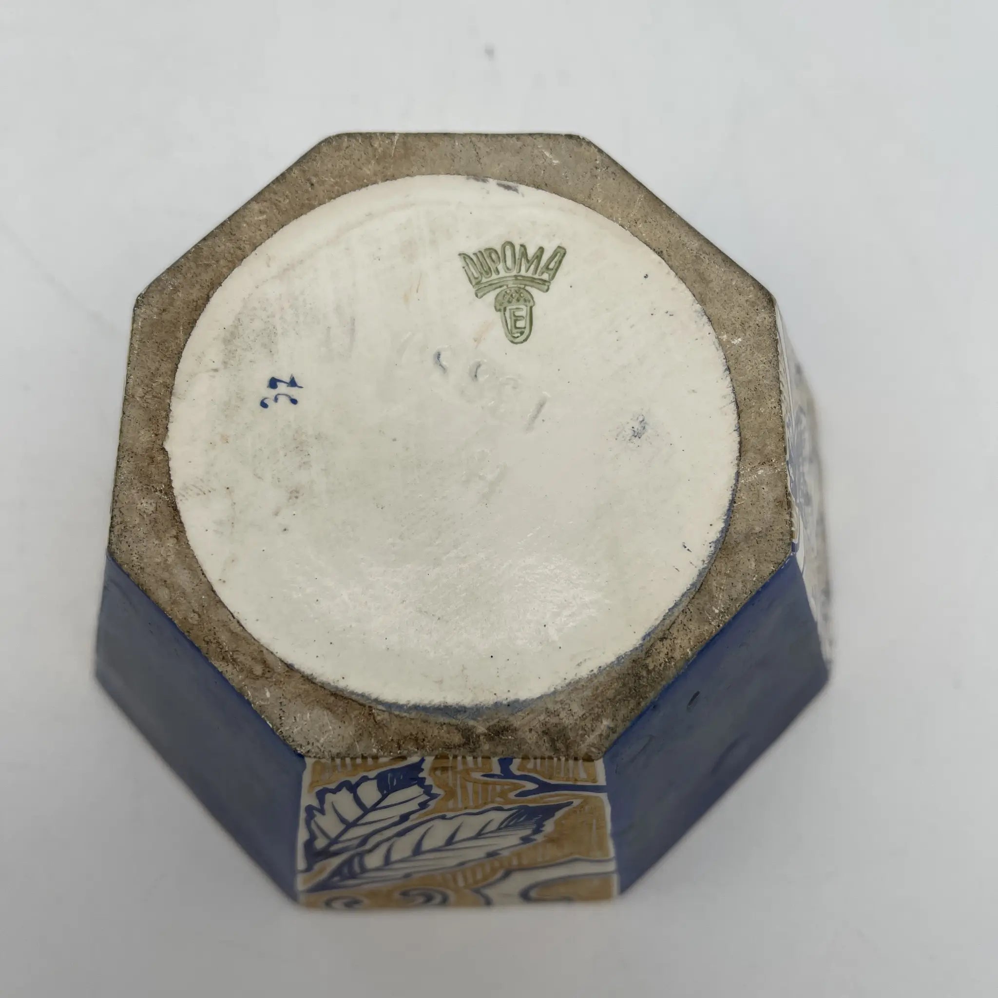 【古董】装饰盒（小盒）/装饰艺术/估计1920-30s /瓷器/欧洲/八角形，金色