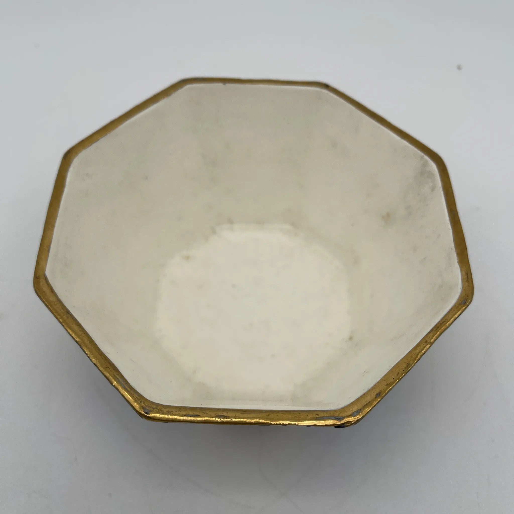 【古董】装饰盒（小盒）/装饰艺术/估计1920-30s /瓷器/欧洲/八角形，金色
