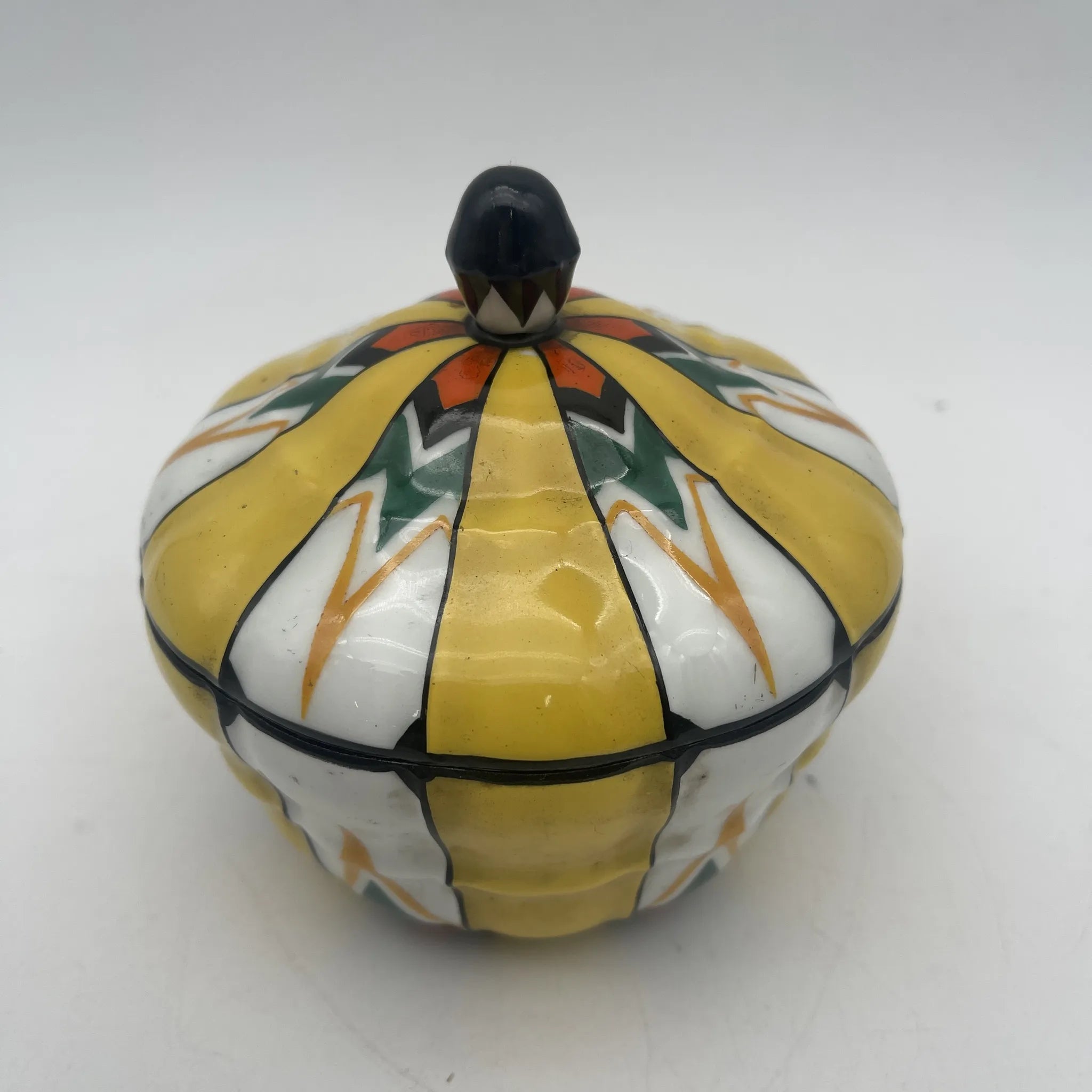 【古董】装饰盒（小盒）/ Union /装饰艺术/估计1920-30s /瓷器/捷克斯洛伐克/菲尼亚尔，珐琅彩色
