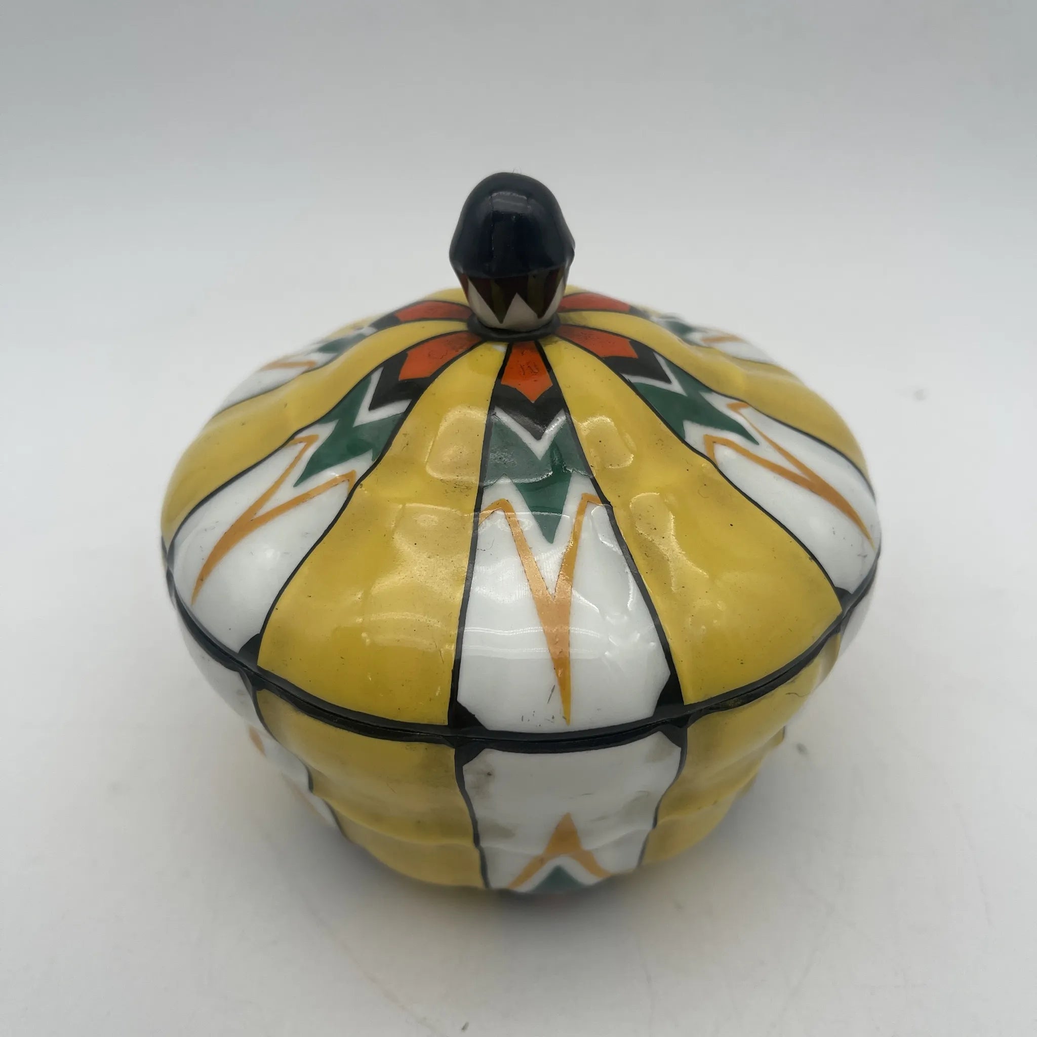 【古董】装饰盒（小盒）/ Union /装饰艺术/估计1920-30s /瓷器/捷克斯洛伐克/菲尼亚尔，珐琅彩色