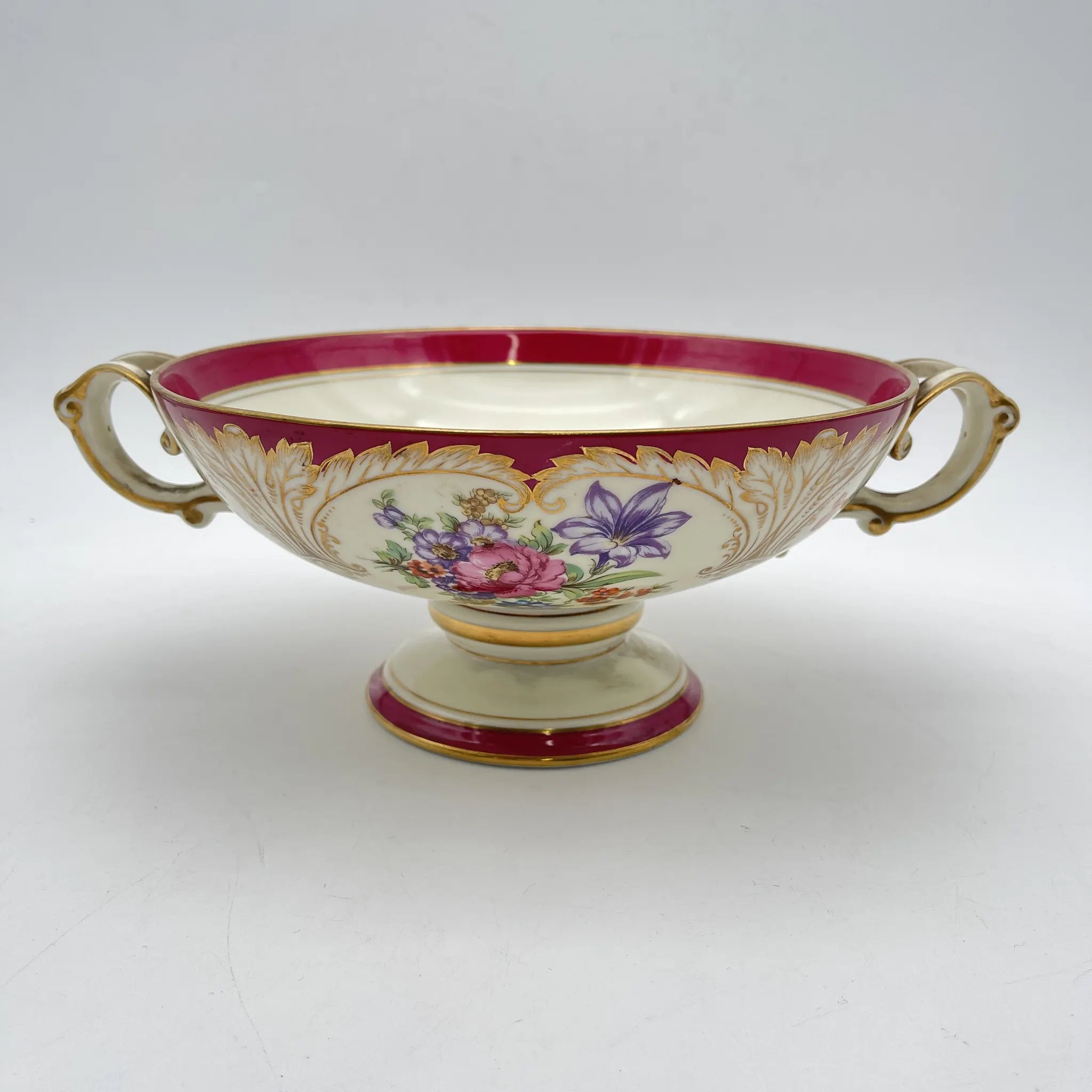 Noritake (ノリタケ) / コンポート (コンポティエ/高台皿) / 推定1910-20s / 磁器 / 日本 / ダブルハンドル, 金彩 / [ビンテージ]