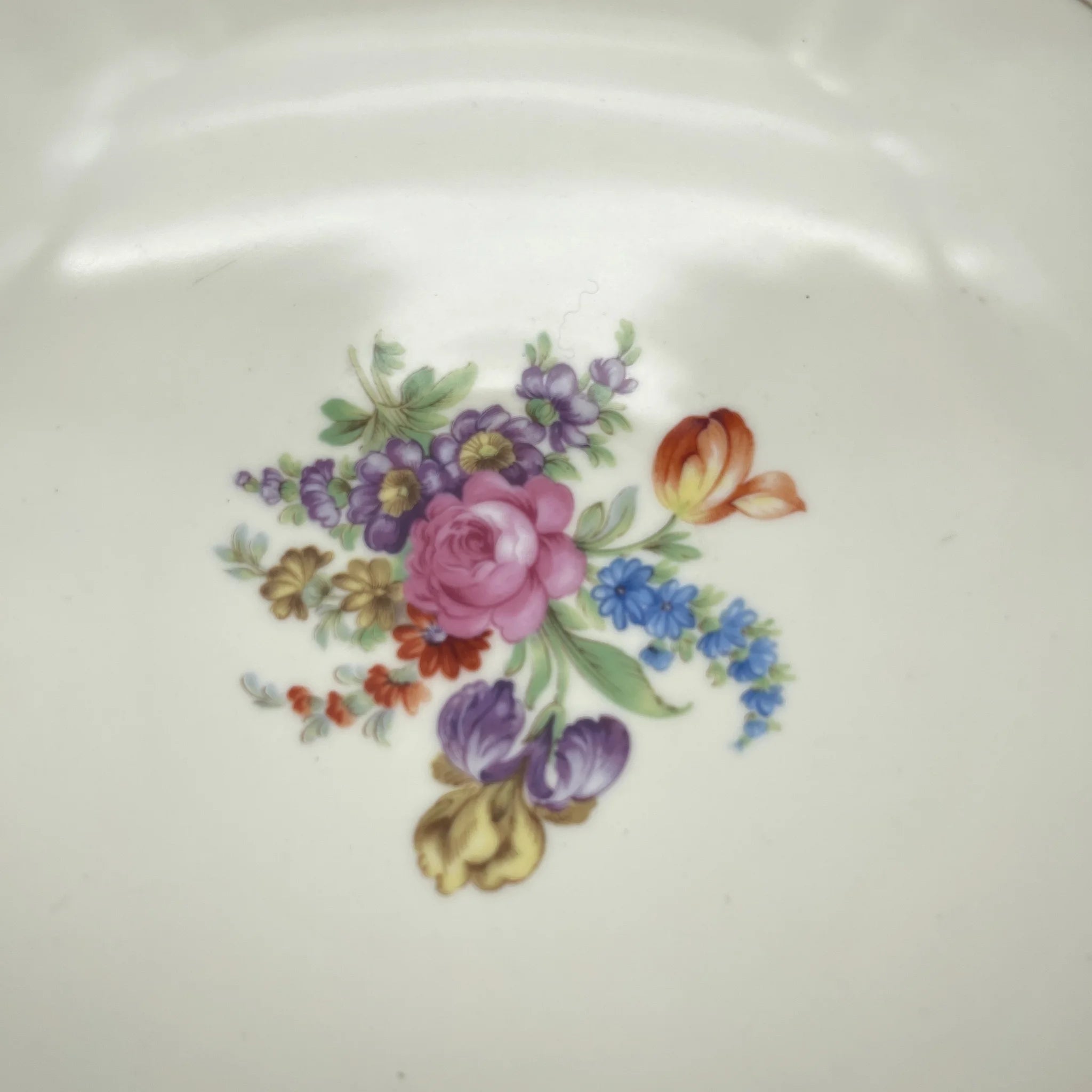 【复古】蜜饯（competer /高台盘子）/ Noritake（紫菜）/估计1910-20s /瓷器/日本/双手柄，金彩